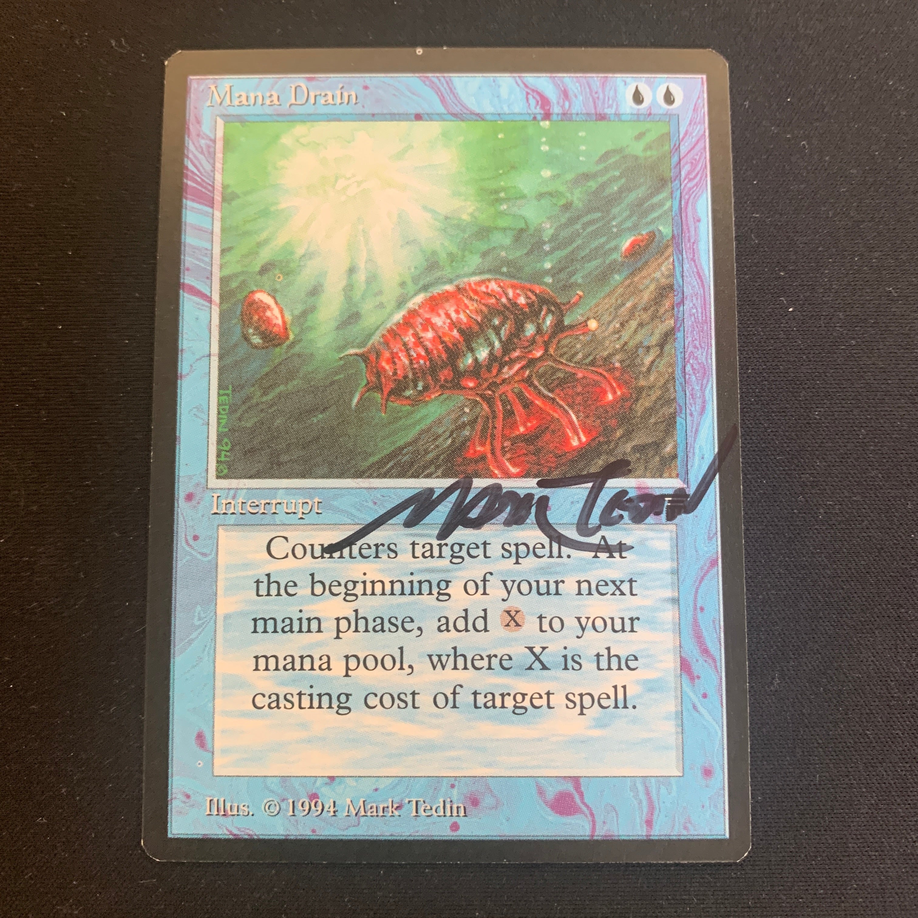 MTG Singles - Mana Drain - Legends - EX - SIGNED - 18641