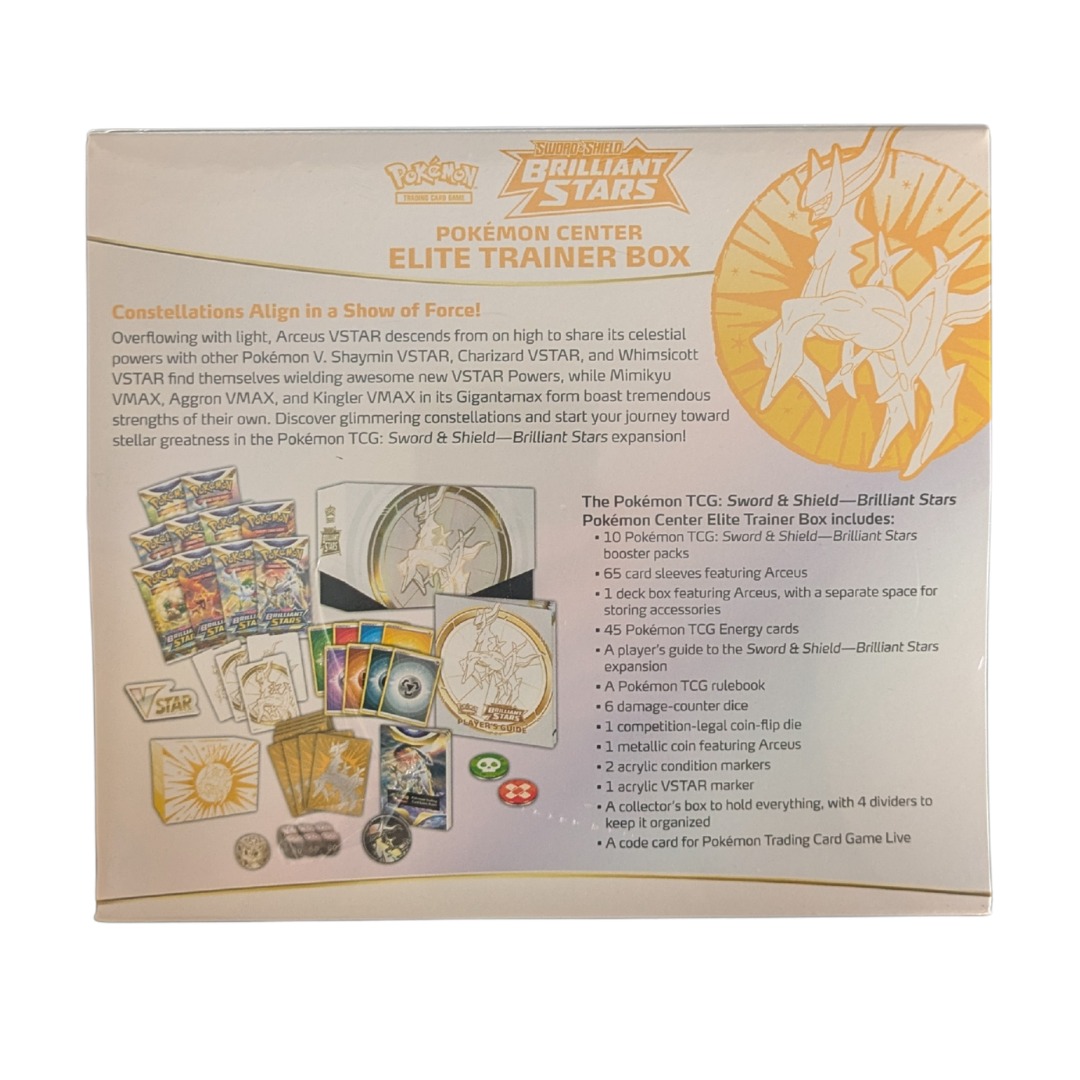 PTCG Sealed Product - Brilliant Stars Pokémon Center Elite Trainer Box - Brilliant Stars - English - Sealed -