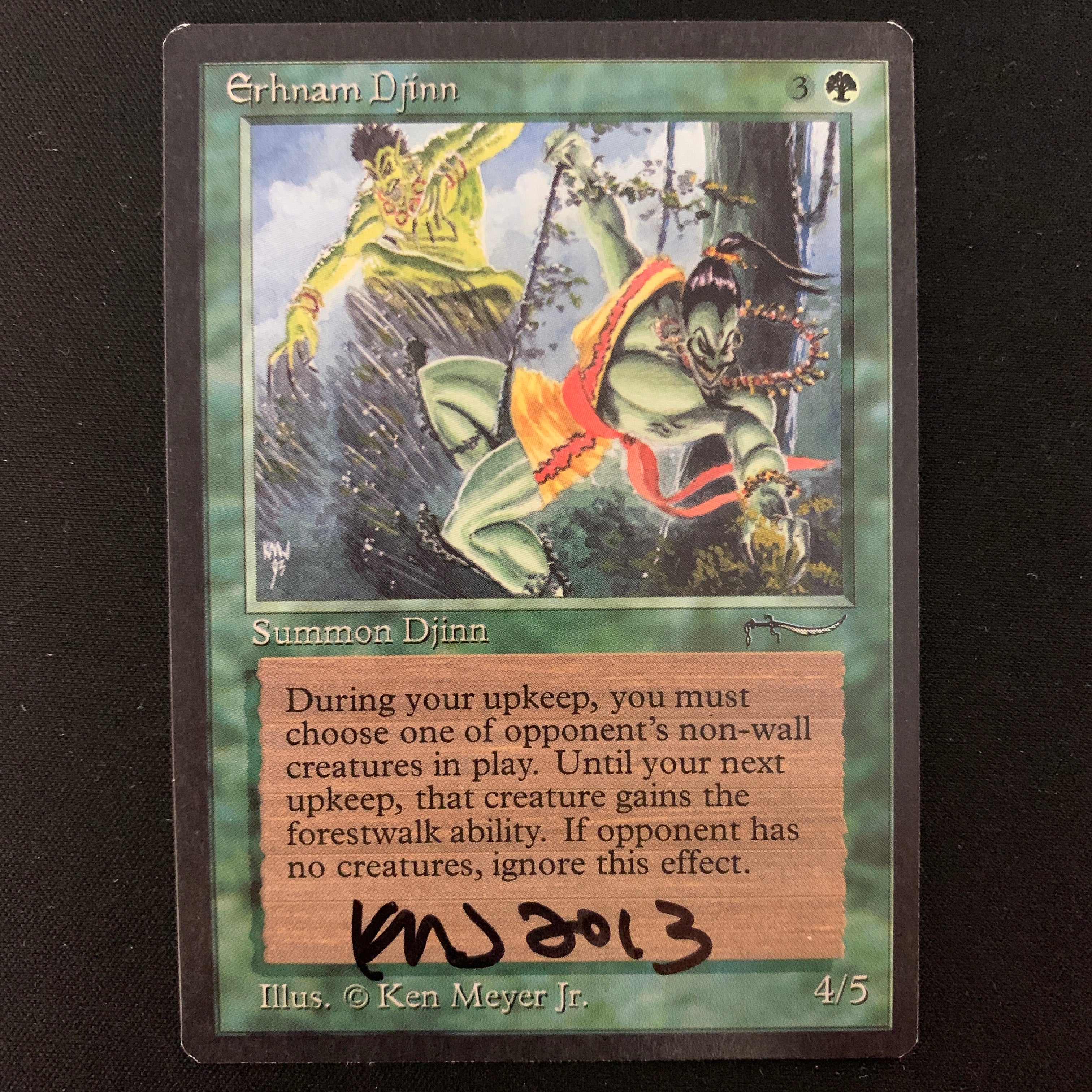 MTG Singles - Erhnam Djinn - Arabian Nights - NM - SIGNED - 23868