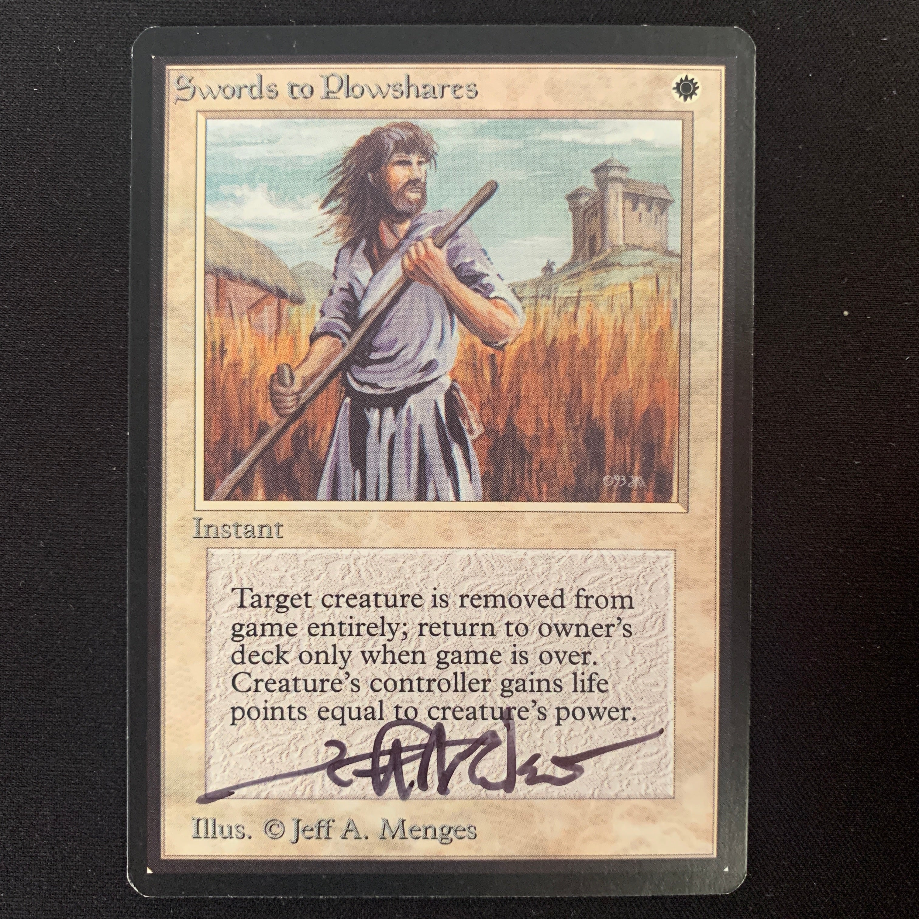MTG Singles - Swords to Plowshares - Beta - EX - SIGNED - 24752