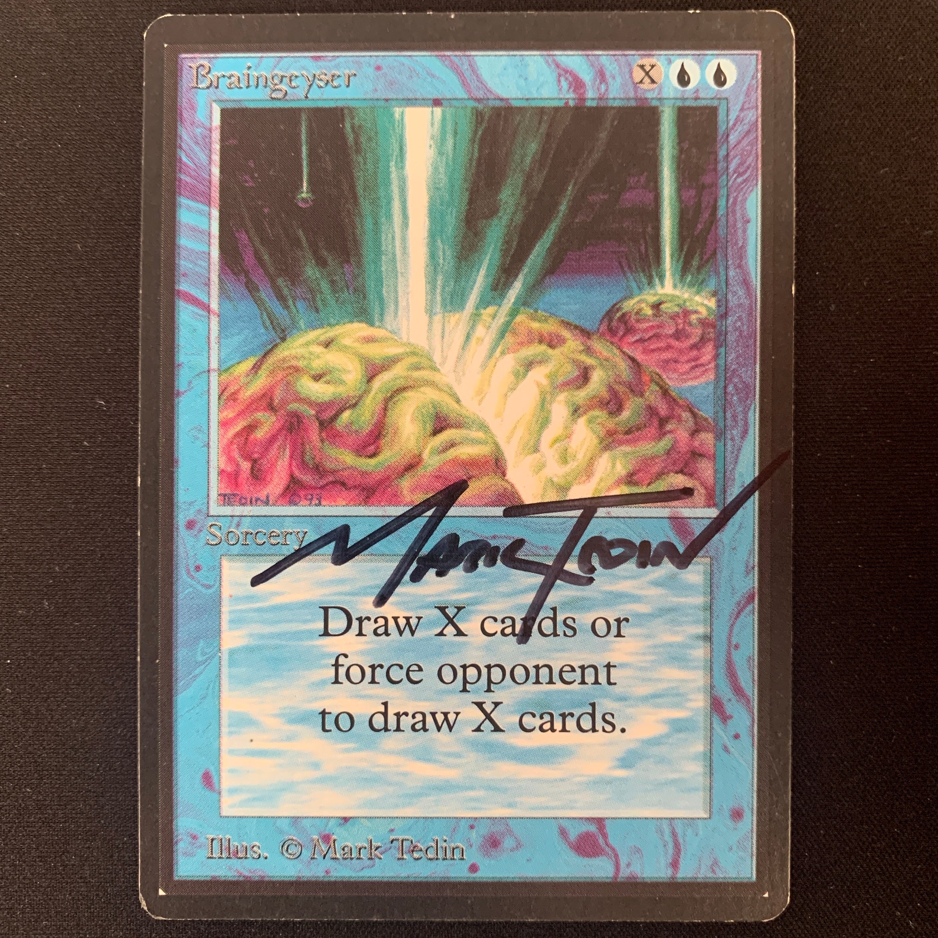 MTG Singles - Braingeyser - Beta - EX - SIGNED - 24754