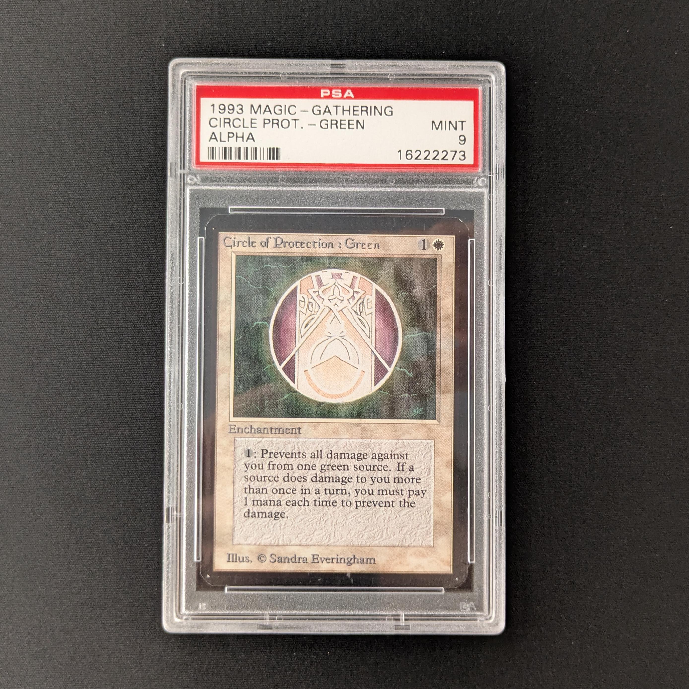 MTG Singles - Circle of Protection: Green - Alpha - PSA 9 -