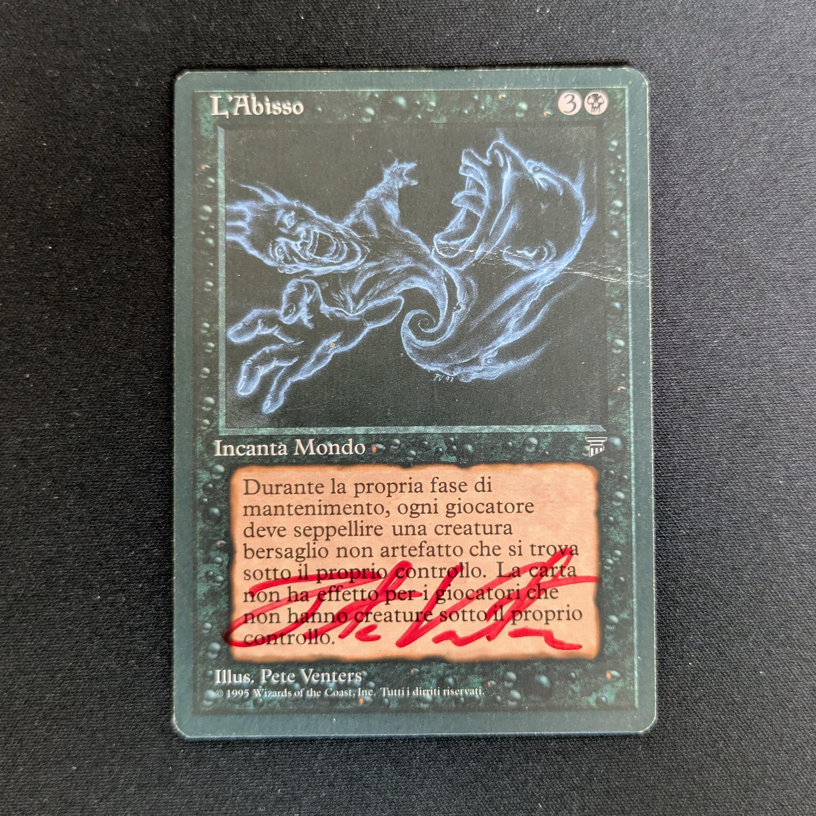 MTG Singles - The Abyss - Legends Italian - PO - SIGNED - 28256
