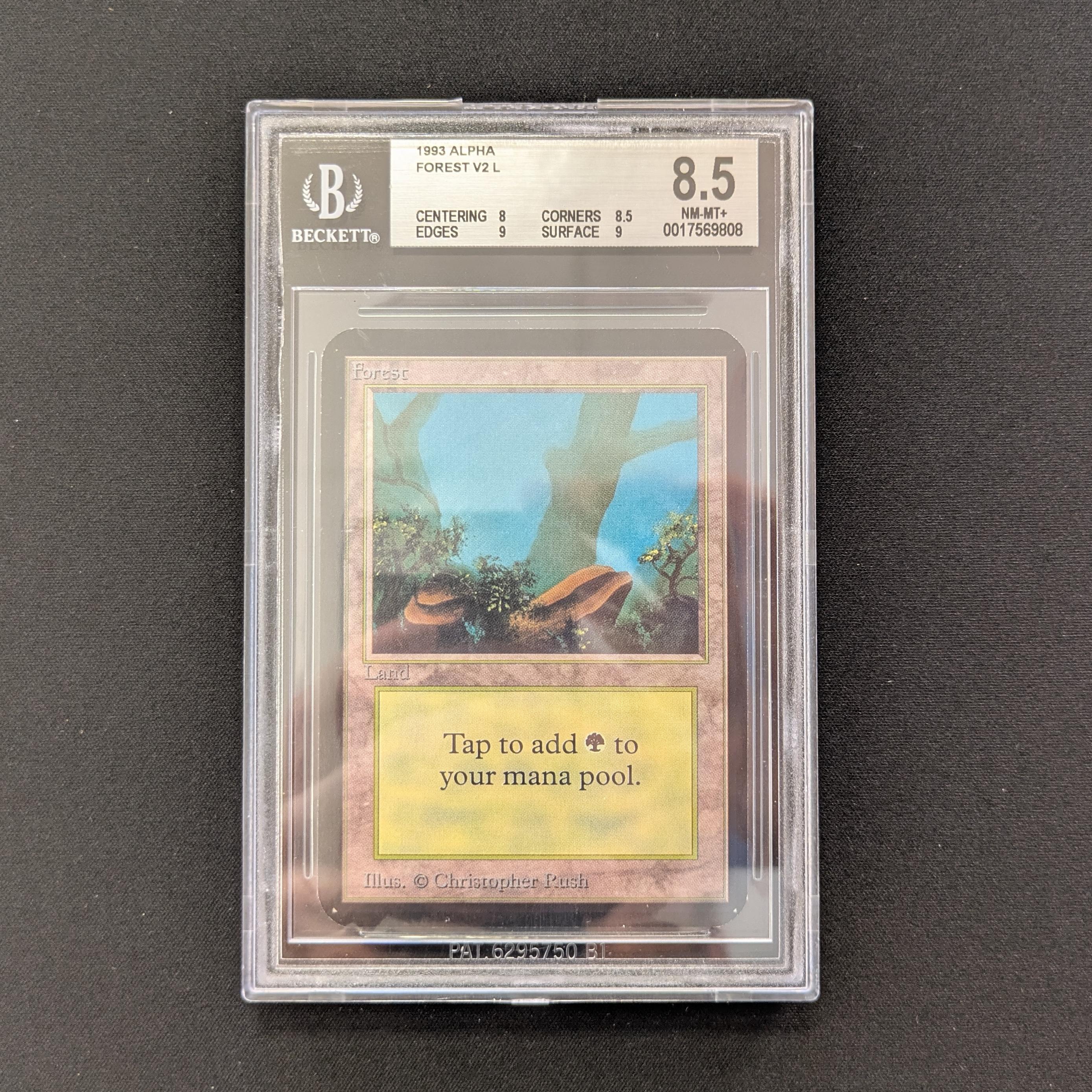 MTG Singles - Forest (V.2) - Alpha - BGS 8.5 -