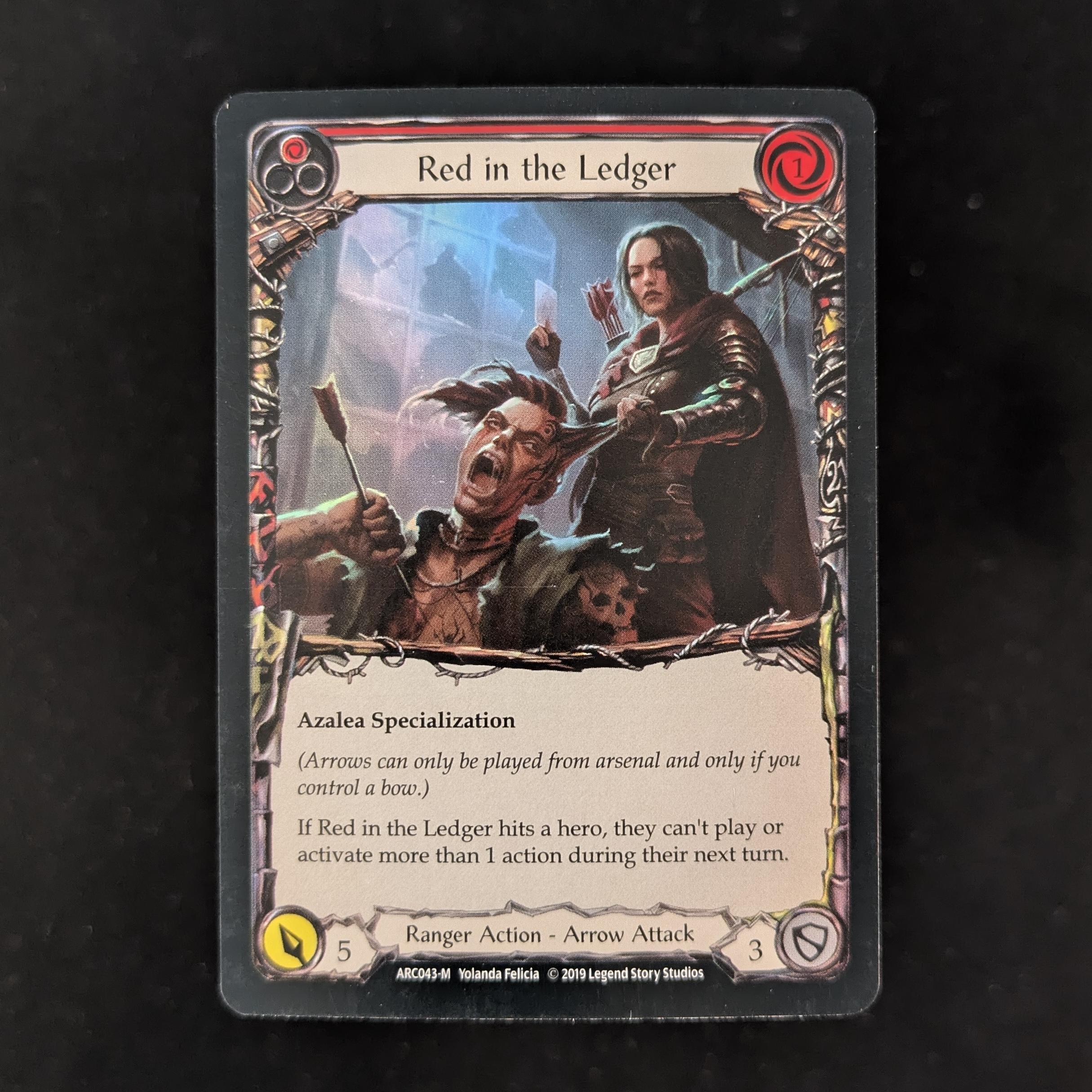 FAB Singles - Red in the Ledger (Rainbow Foil) - - Arcane Rising First - EX -