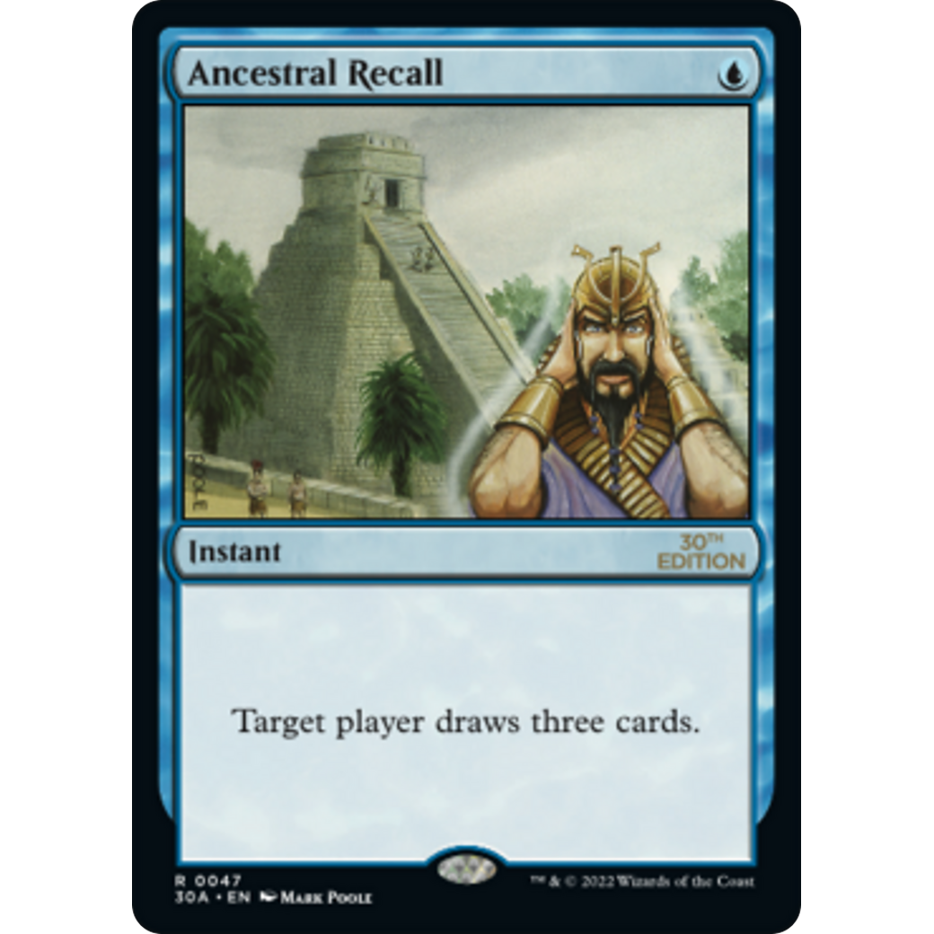 target player draws cards mtg Ancestral Recall (Modern Frame)