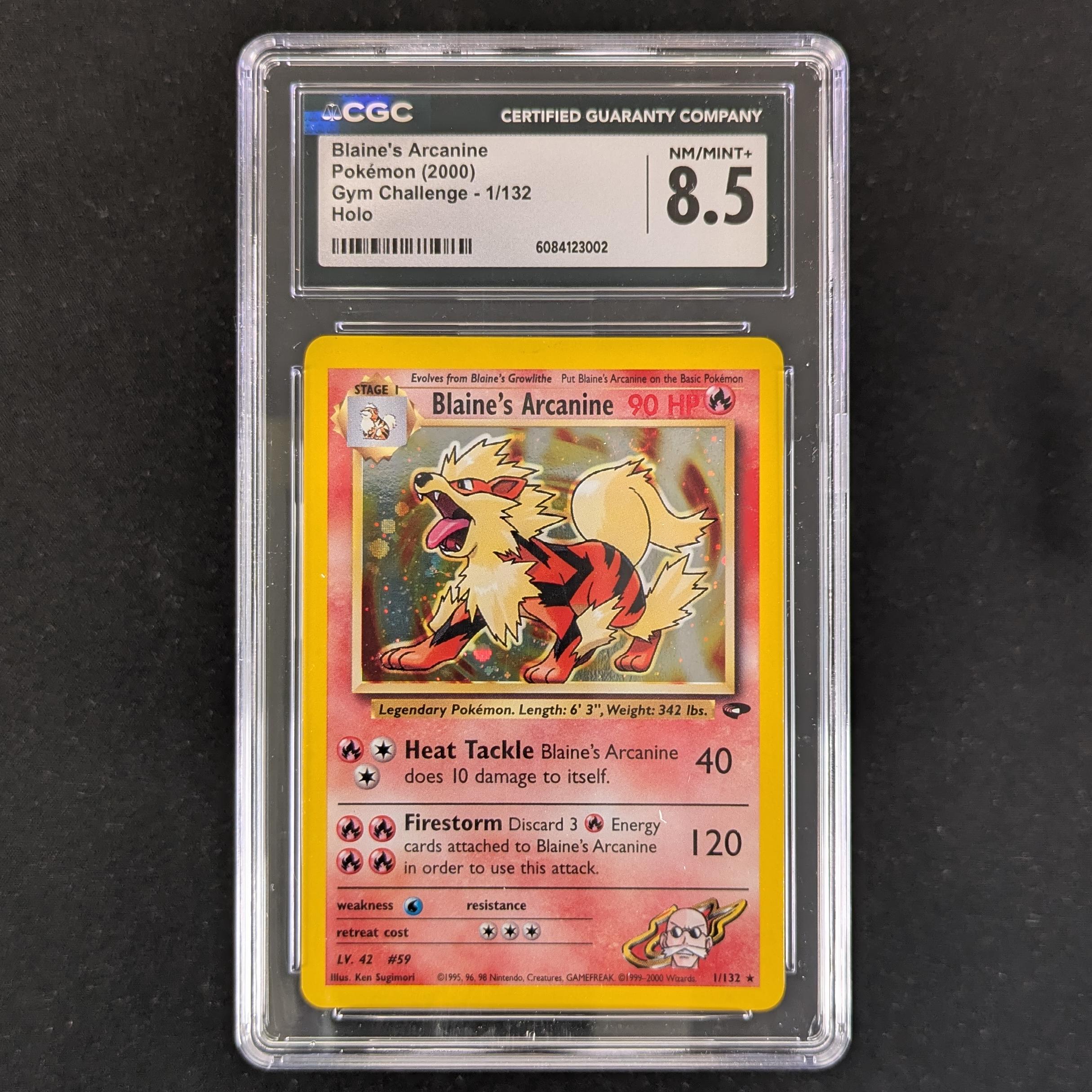 Blaine's Arcanine (GC 1) - Gym Challenge - English - CGC 8.5