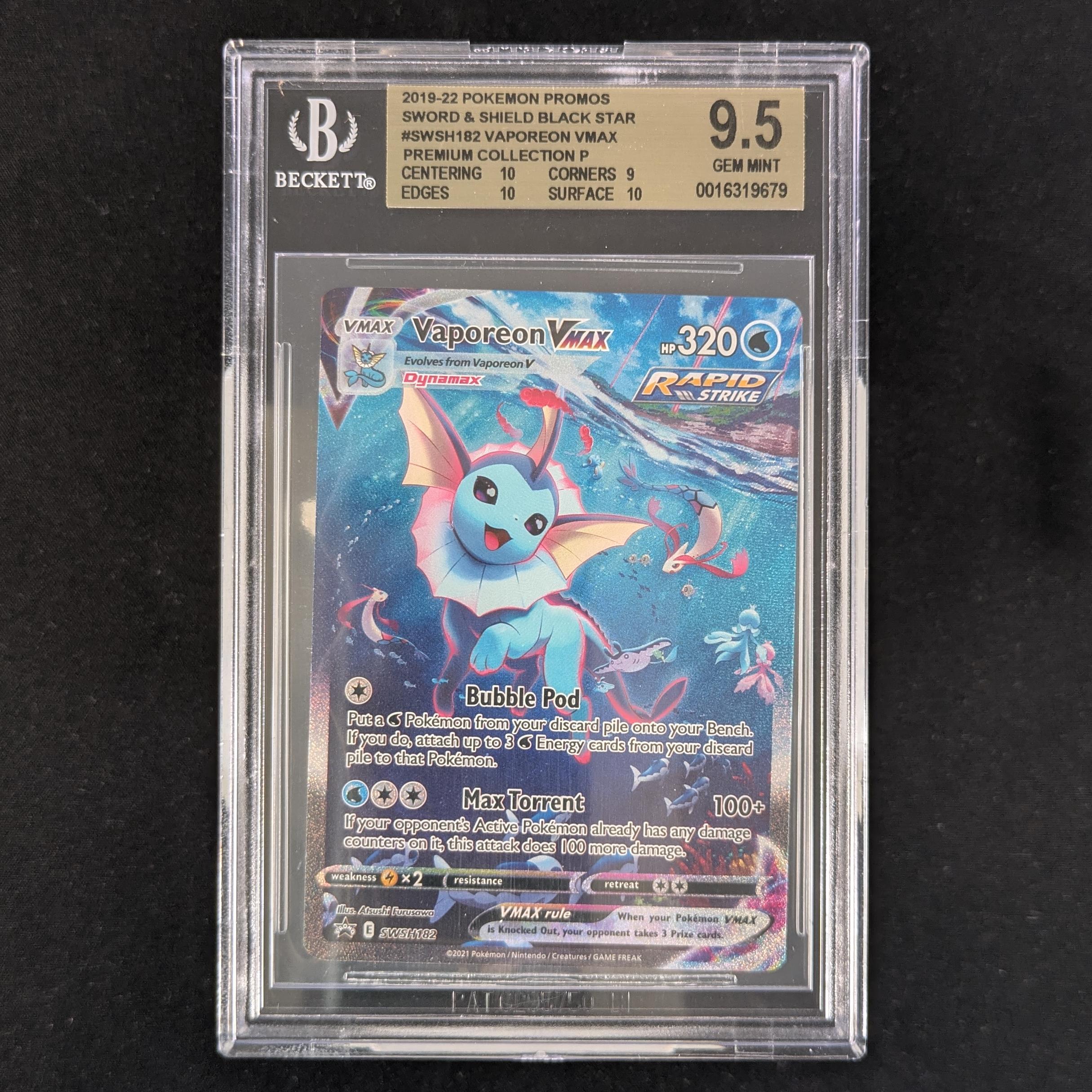 Vaporeon VMAX (SWSH 182) - SWSH Black Star Promos - English - BGS 9.5