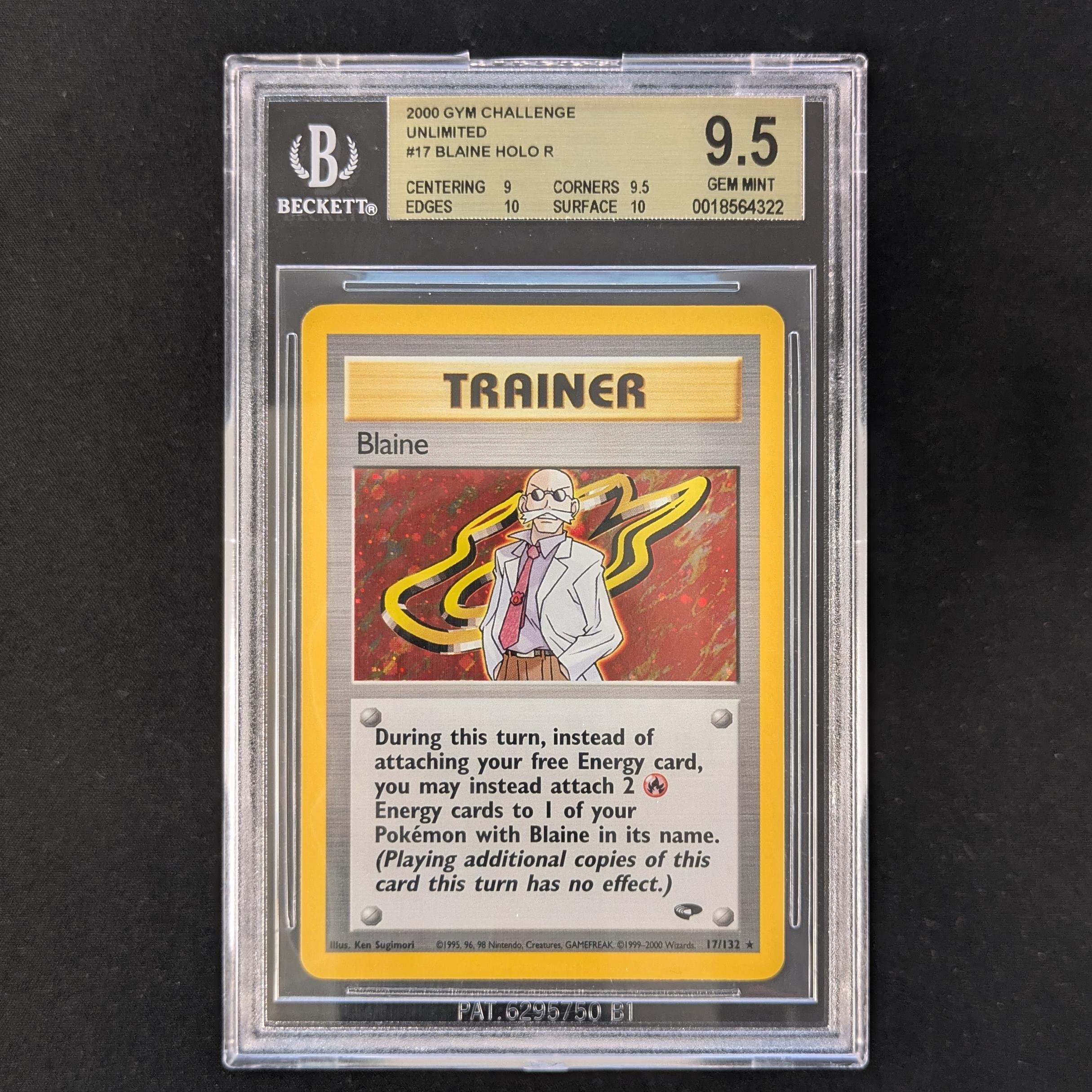pokemon blaine card (GC 17) - Gym Challenge - English Condition:NM+:(1) tcgplaymat if it has any Will serialized Magic the