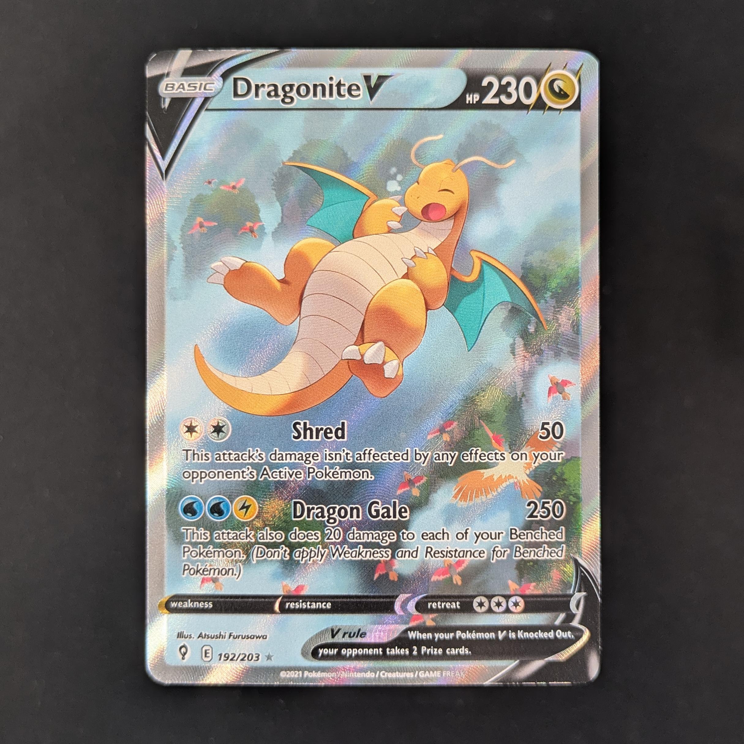 PTCG Singles - Dragonite V (EVS 192) - Evolving Skies - English - EX - 31365