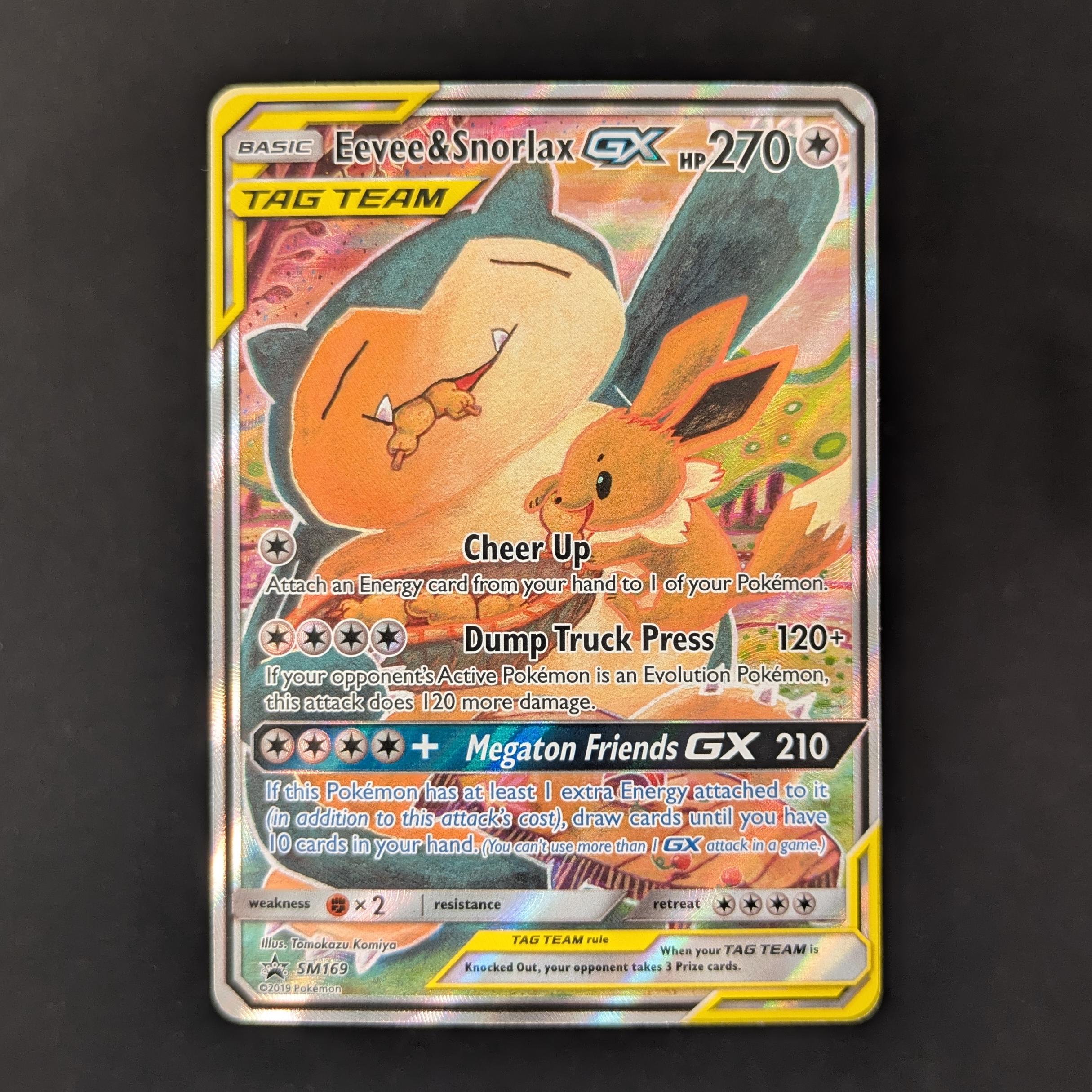 PTCG Singles - Eevee & Snorlax GX (SM 169) - SM Black Star Promos - English - NM - 31367