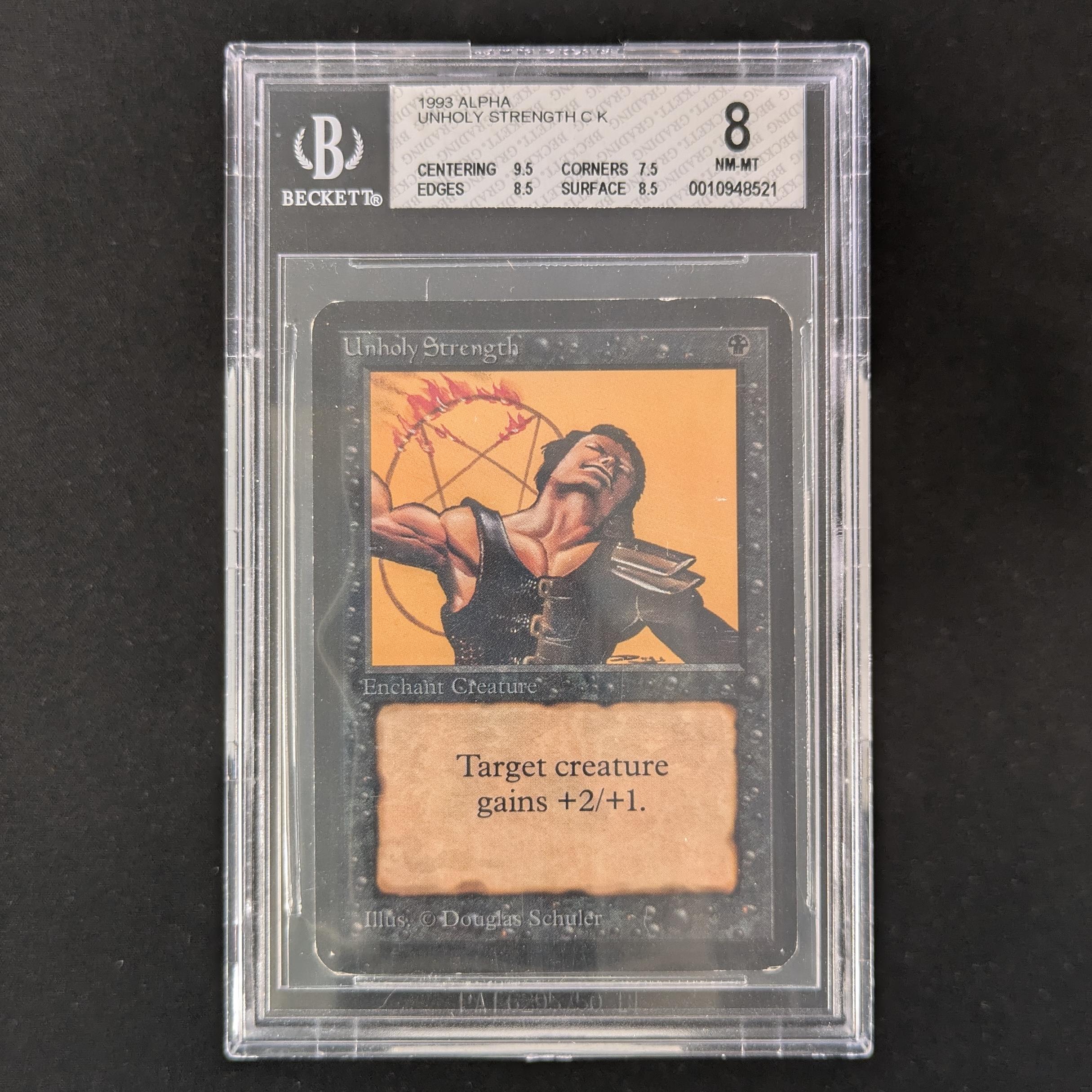 MTG Singles - Unholy Strength - Alpha - BGS 8 -