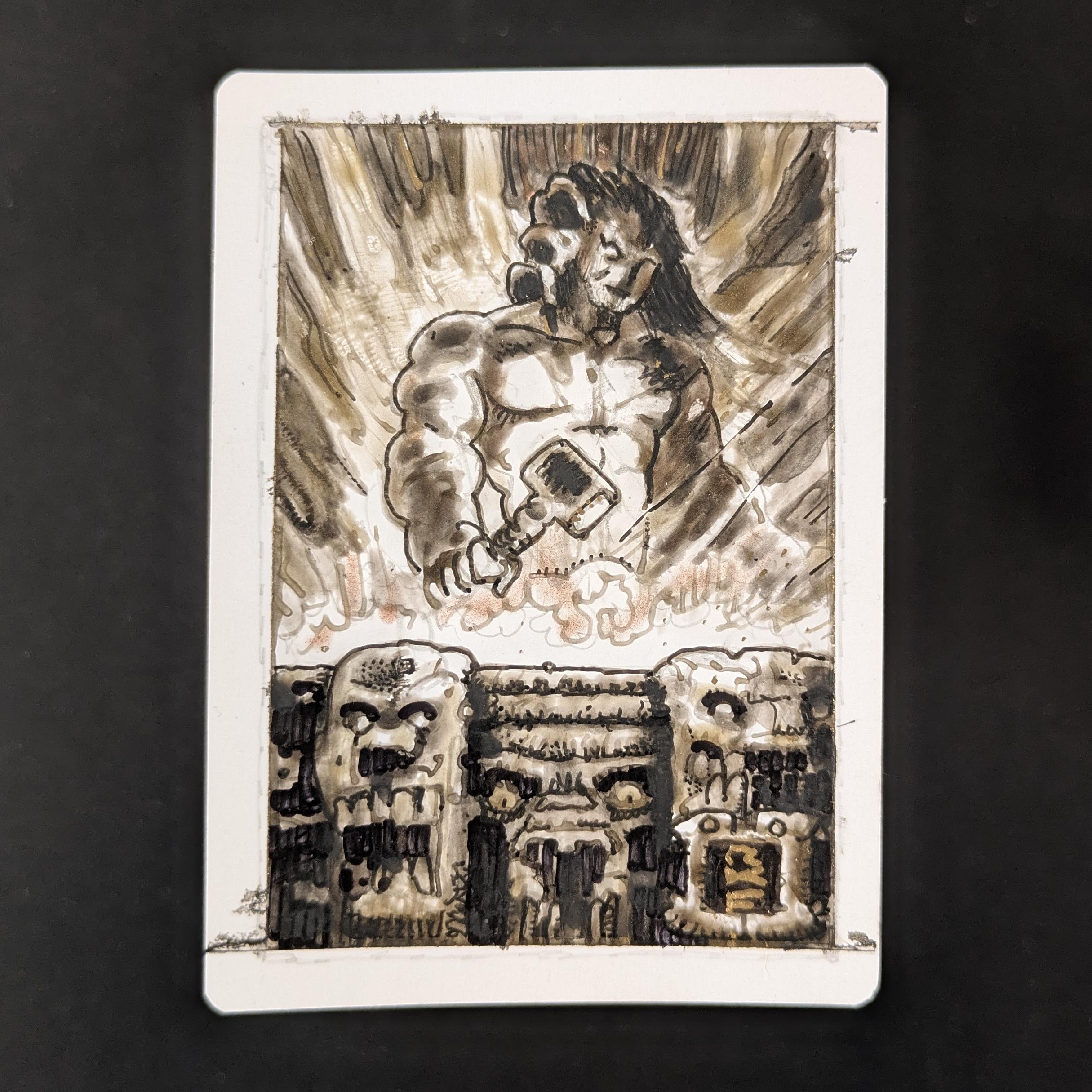 MTG Singles - Profane Tutor Set - Artist Proof - SIGNED; SKETCHED BACK -