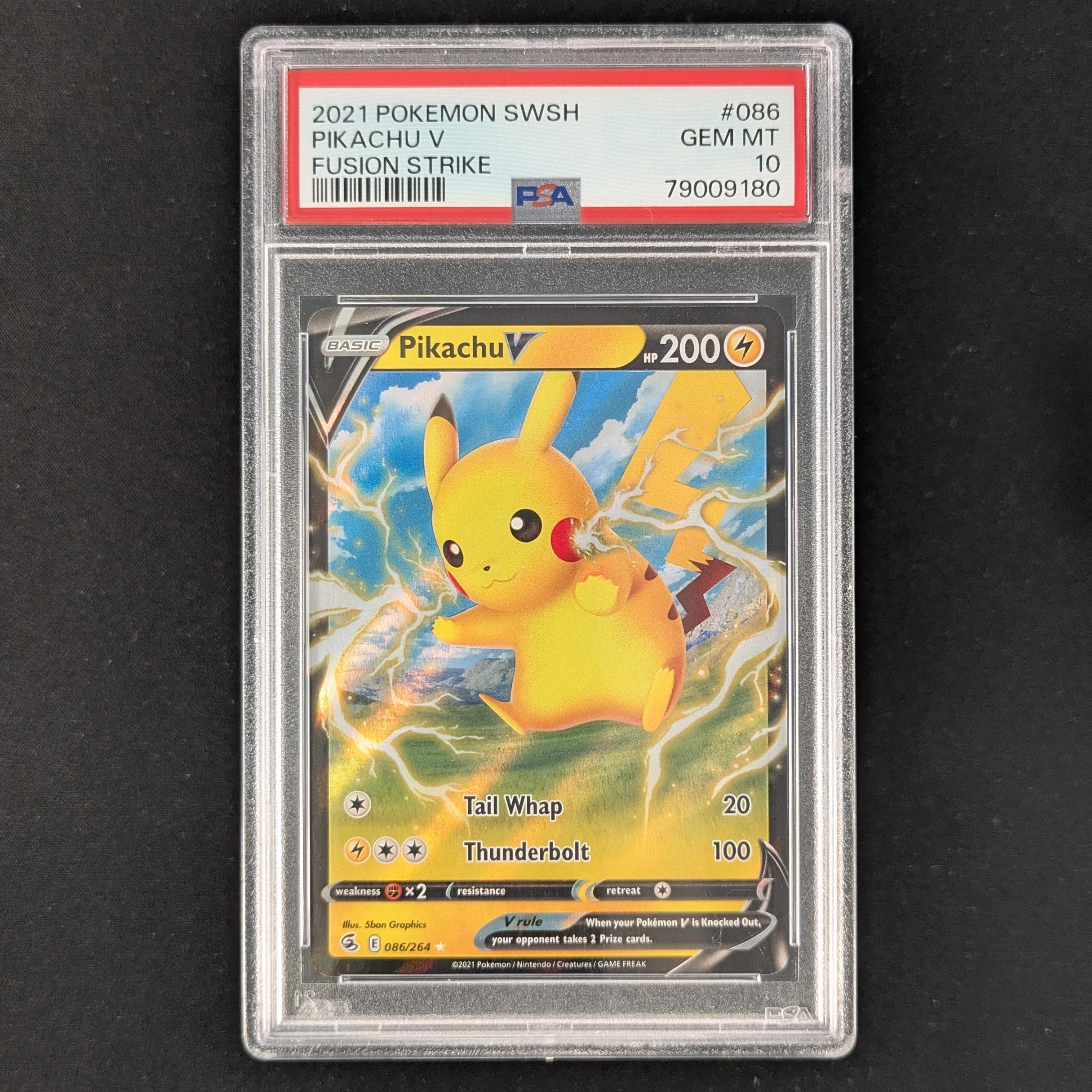 PTCG Singles - Pikachu V (FST 086) - Fusion Strike - PSA 10 -