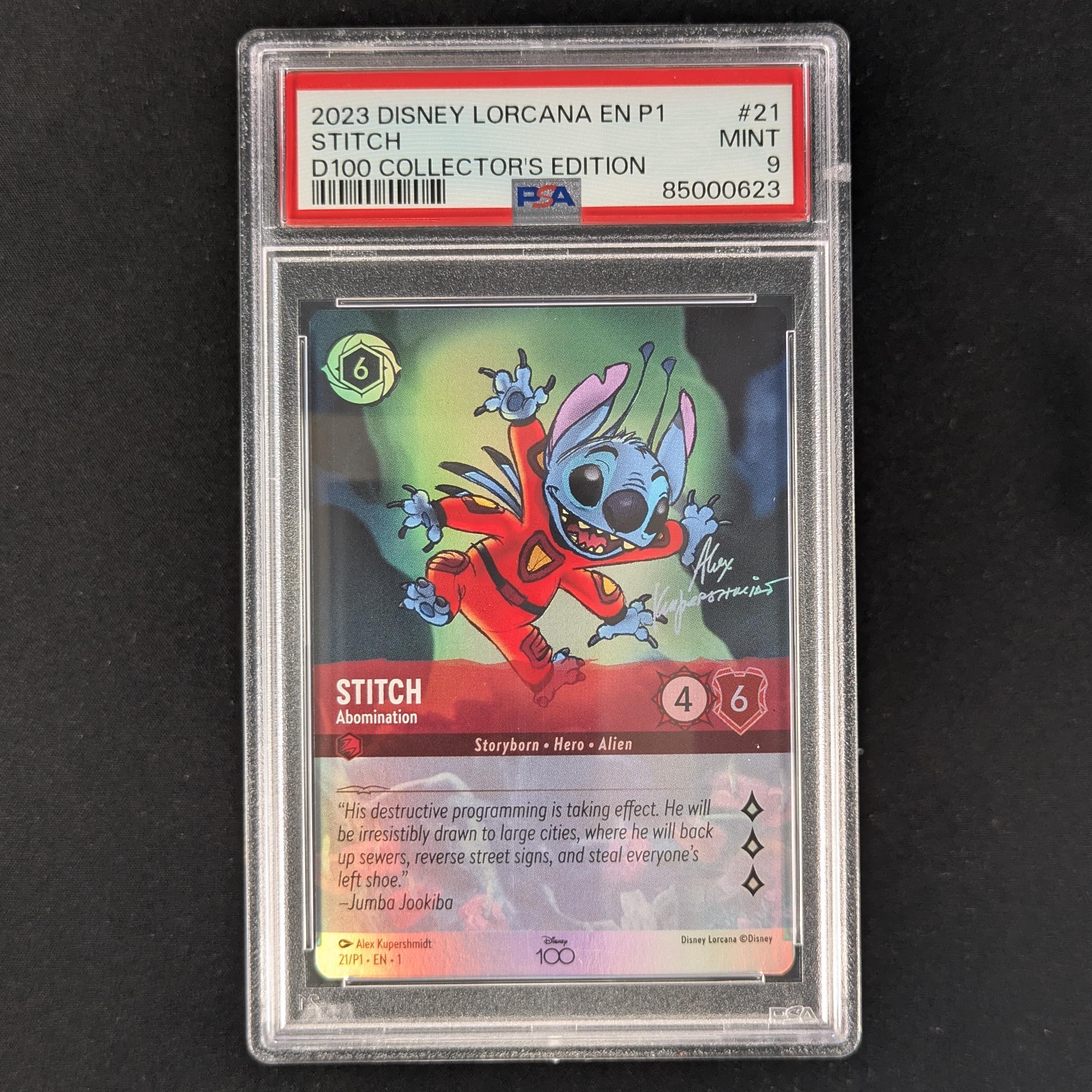 Lorcana Singles - Stitch - Abomination - Promos Year 1 - PSA 9 -