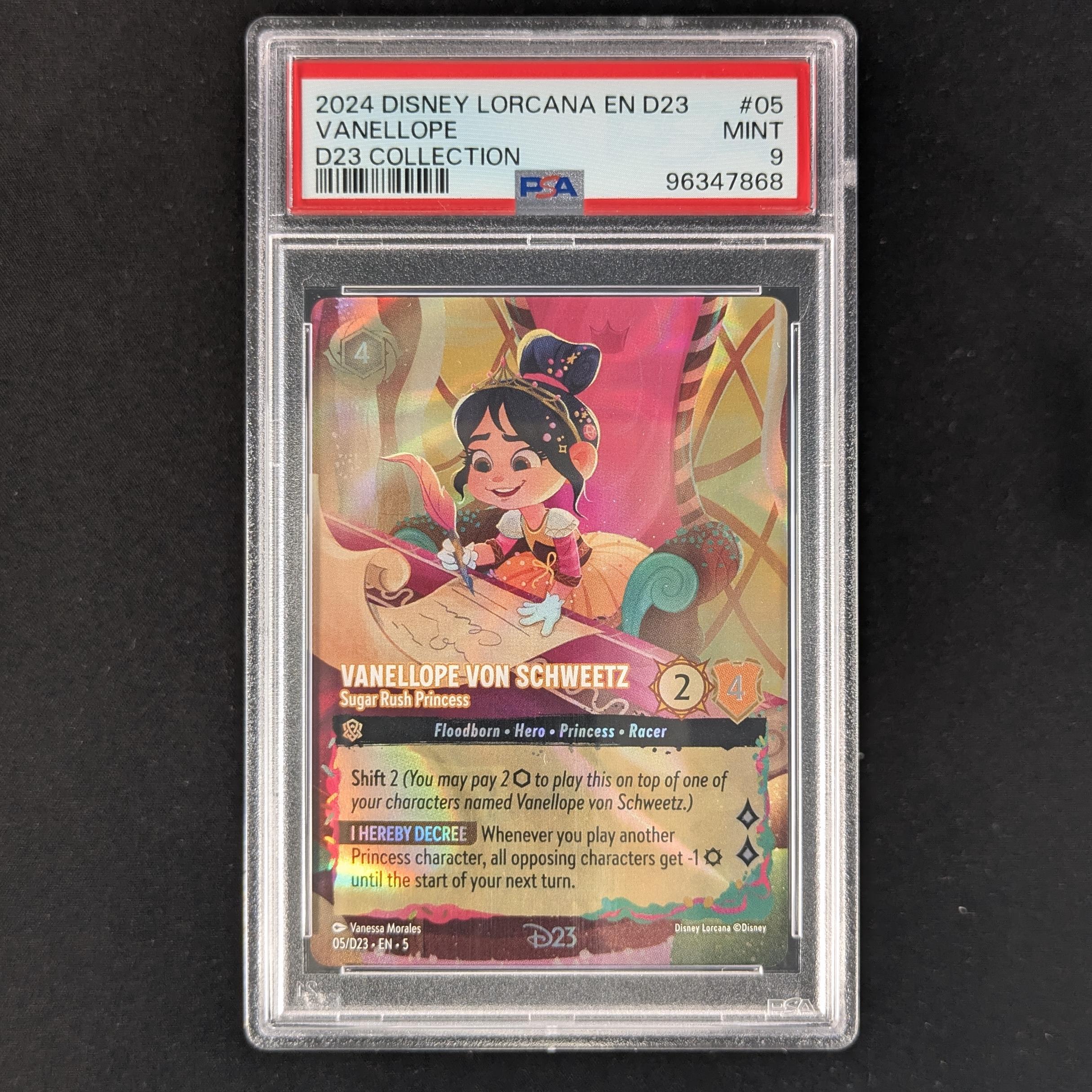 Lorcana Singles - Vanellope von Schweetz - Sugar Rush Princess - D23 Expo 2024 Collector's Set - PSA 9 -