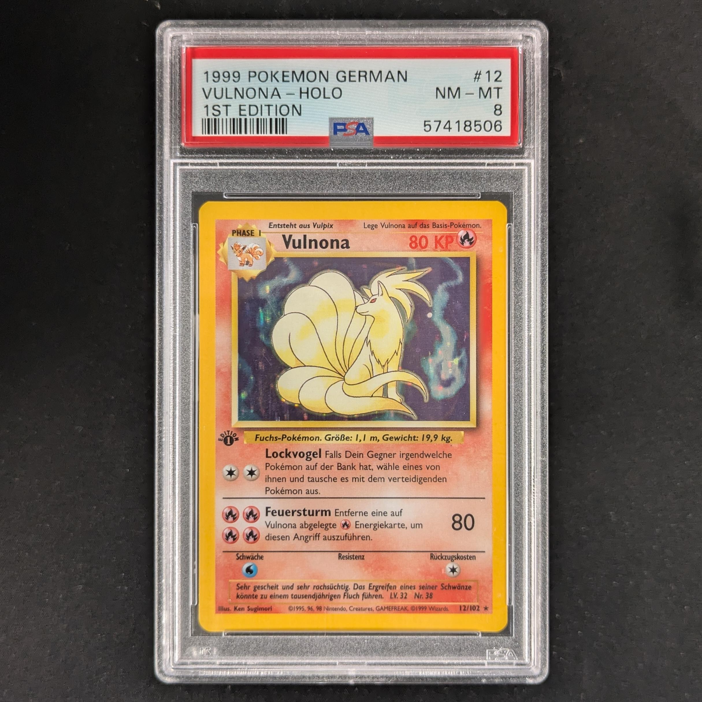 Ninetales (BS 12) - Base Set - PSA 8 - First