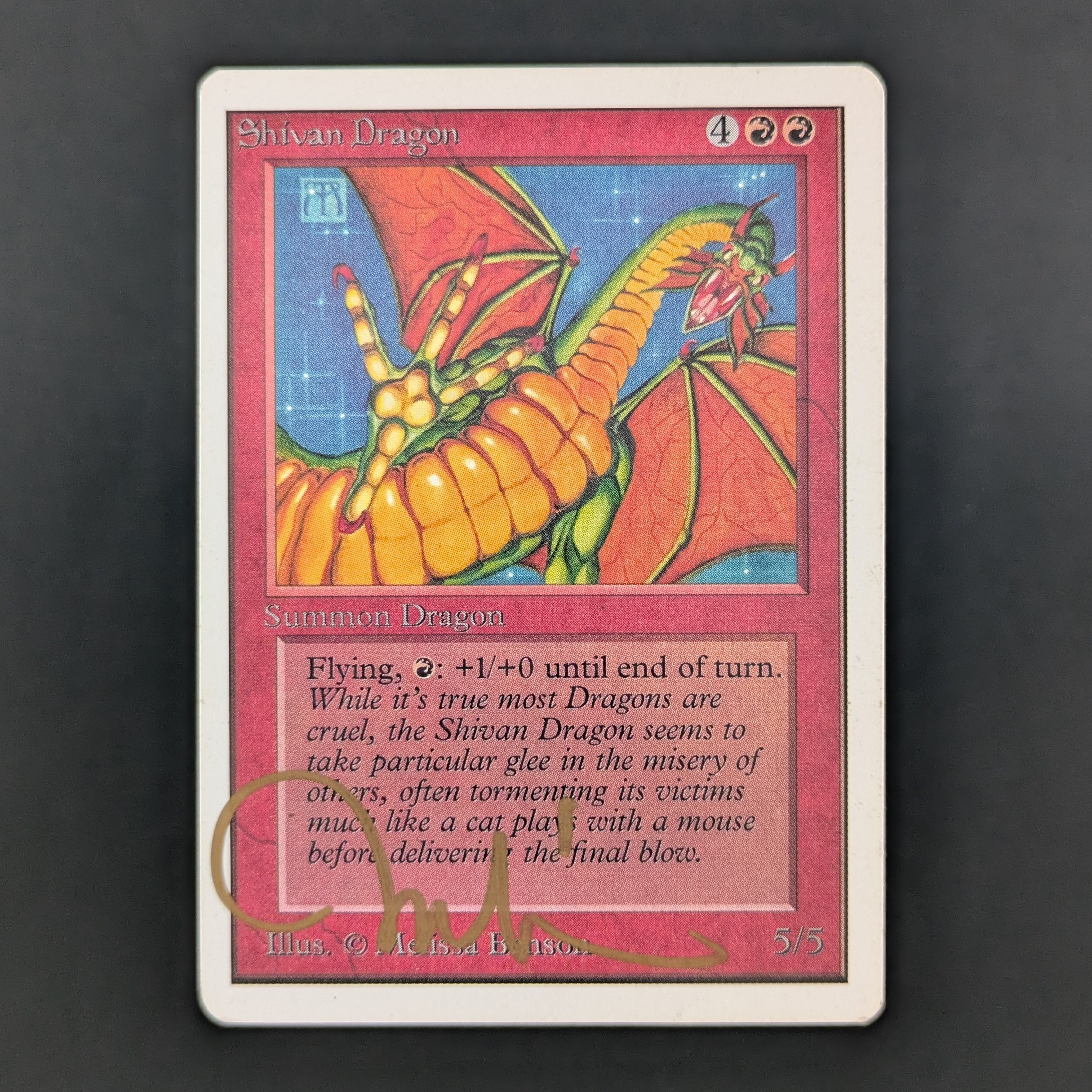 MTG Singles - Shivan Dragon - Unlimited - LP - SIGNED - 34862