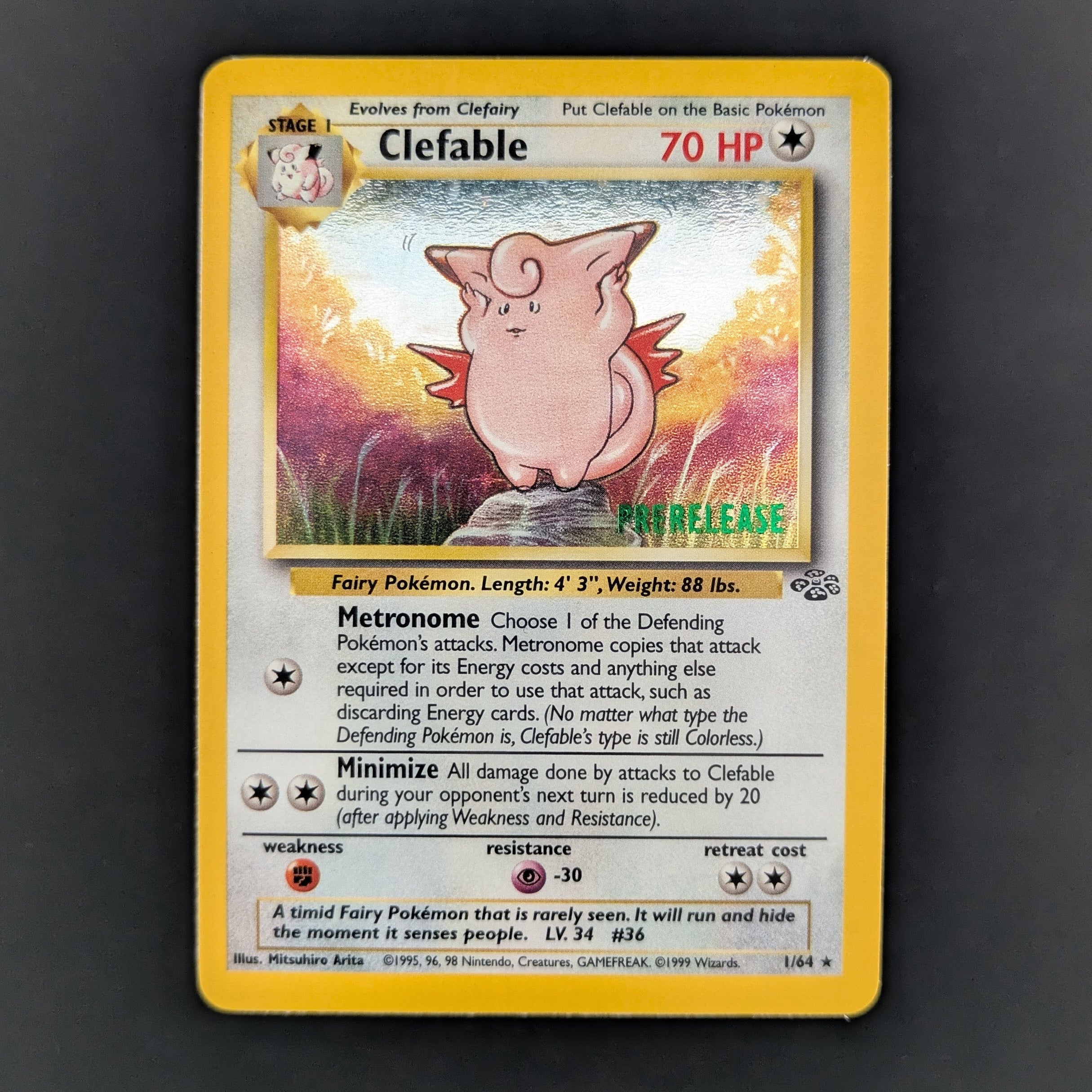 Clefable (JU 1) - Jungle - English - GD - Prerelease Stamp