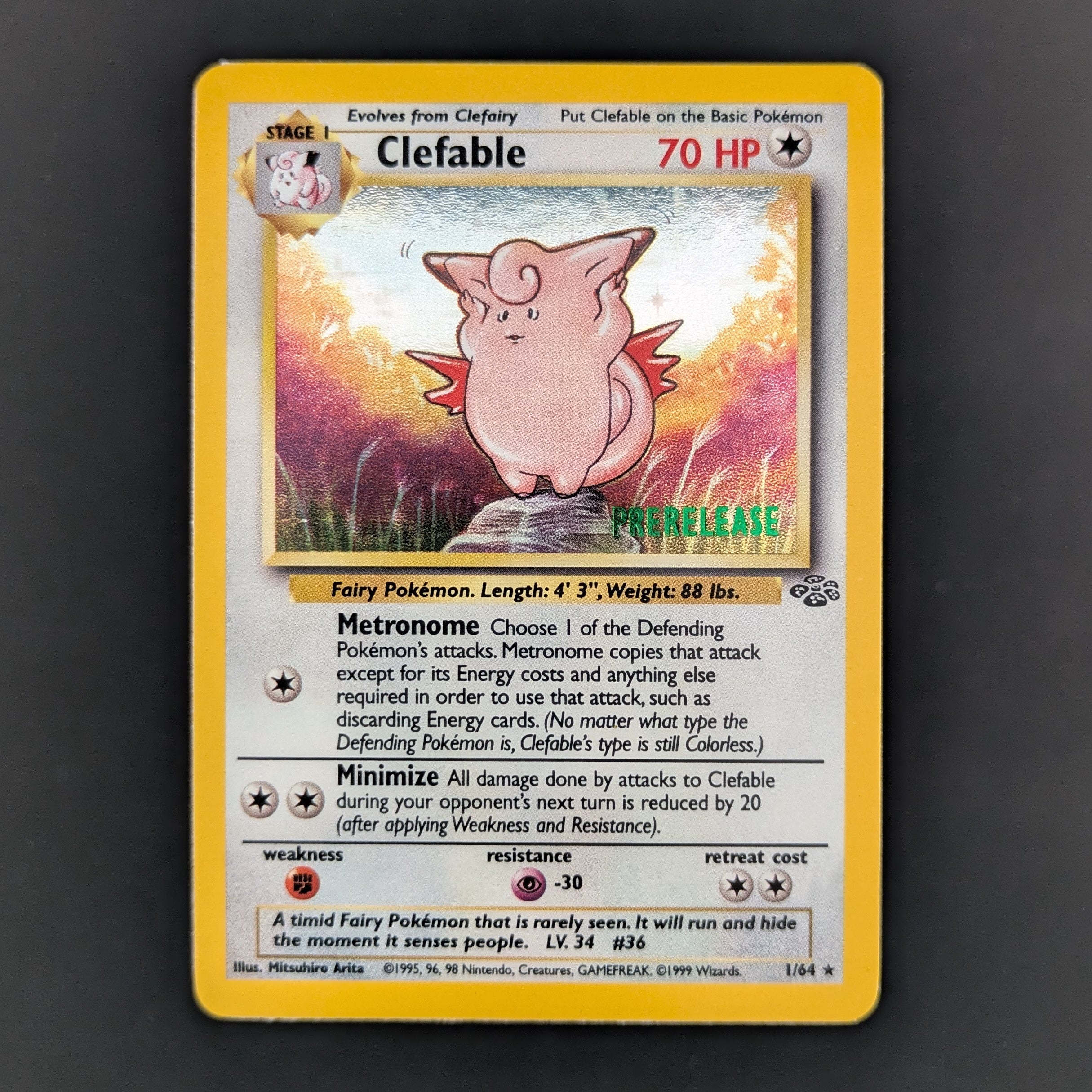 Clefable (JU 1) - Jungle - English - GD - Prerelease Stamp