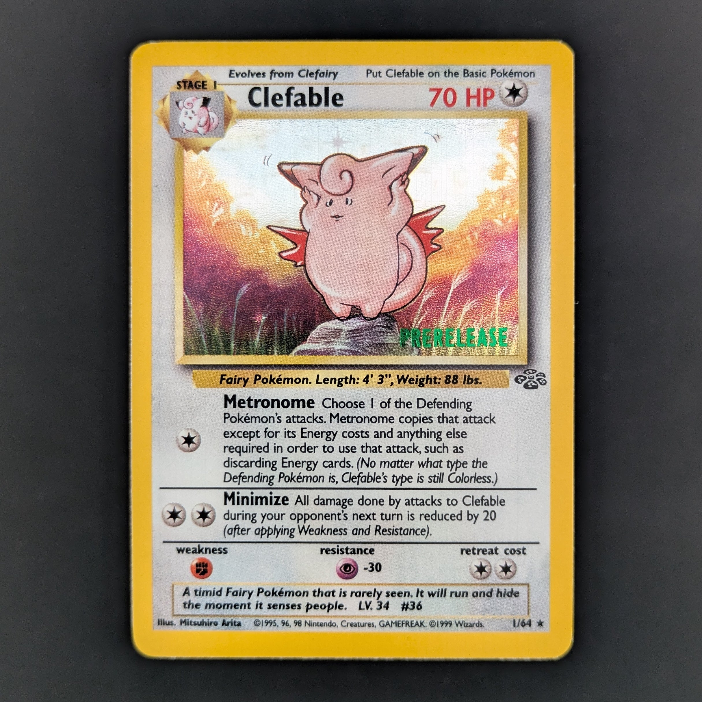 Clefable (JU 1) - Jungle - English - GD - Prerelease Stamp