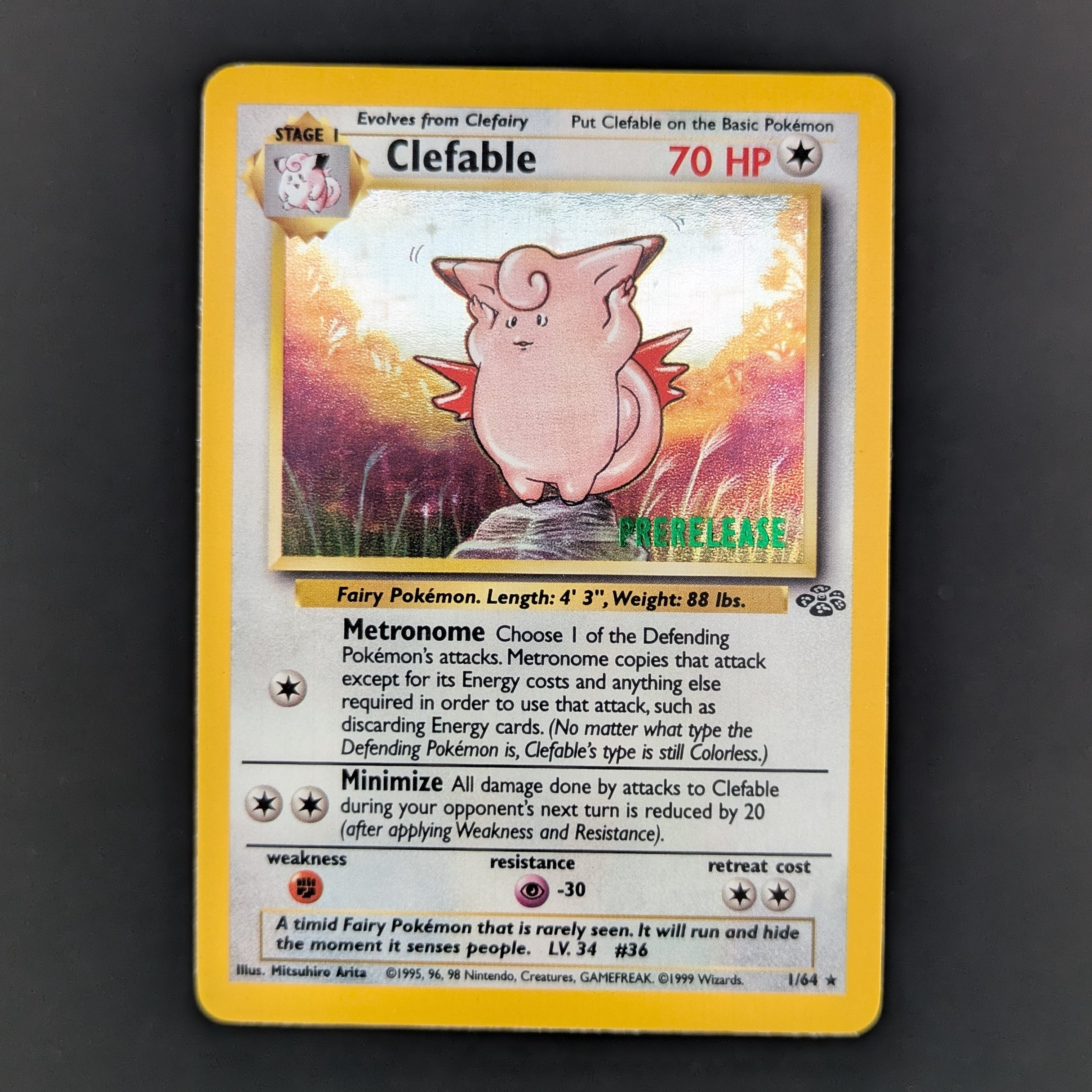 Clefable (JU 1) - Jungle - English - LP - Prerelease Stamp