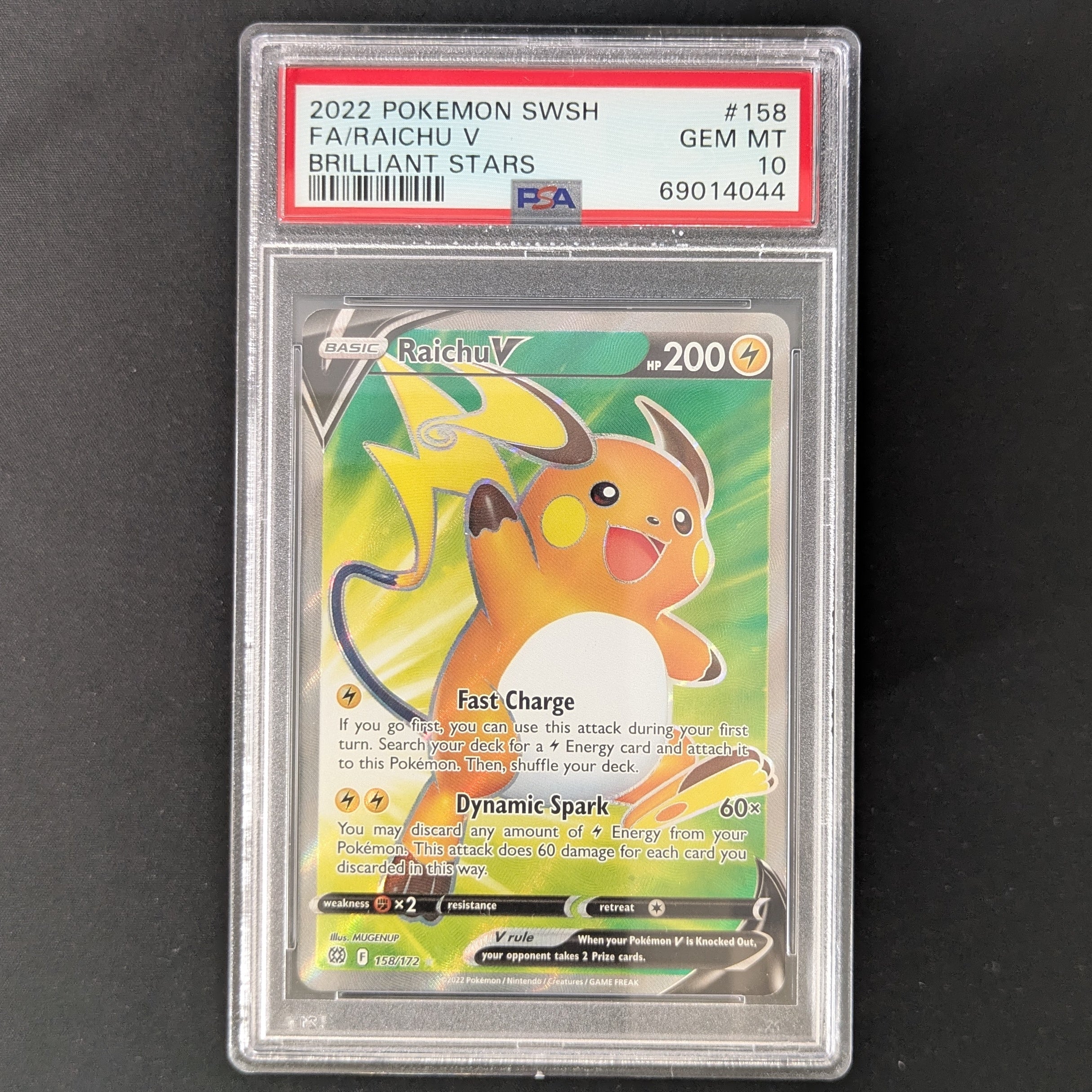 PTCG Singles - Raichu V (BRS 158) - Brilliant Stars - English - PSA 10 -