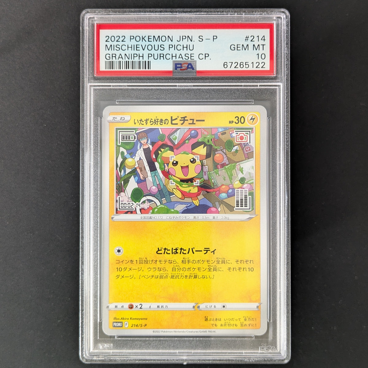 PTCG Singles - Prankster Pichu (S-P 214) - Sword & Shield Promos - Japanese - PSA 10 -