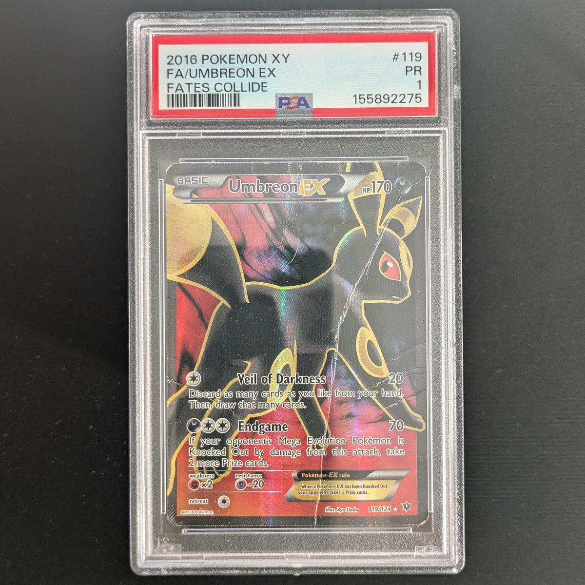 Umbreon EX (FCO 119) - Fates Collide - English - PSA 1