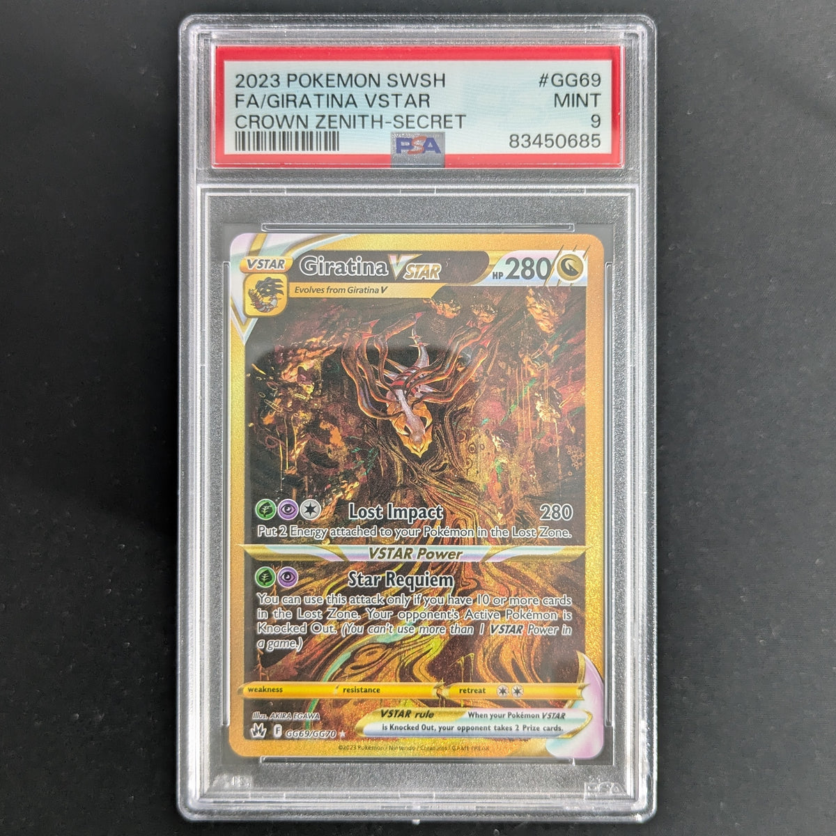 PTCG Singles - Giratina VSTAR (CRZ GG69) - Crown Zenith - English - PSA 9 -