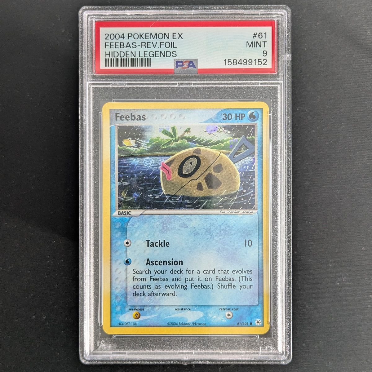 PTCG Singles - Feebas (HL 61) - EX Hidden Legends - English - PSA 9 - REVERSE HOLO -