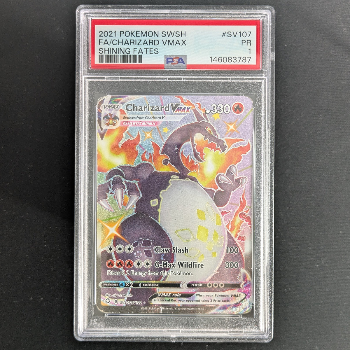 PTCG Singles - Charizard VMAX (SHF SV107) - Shining Fates - English - PSA1 -