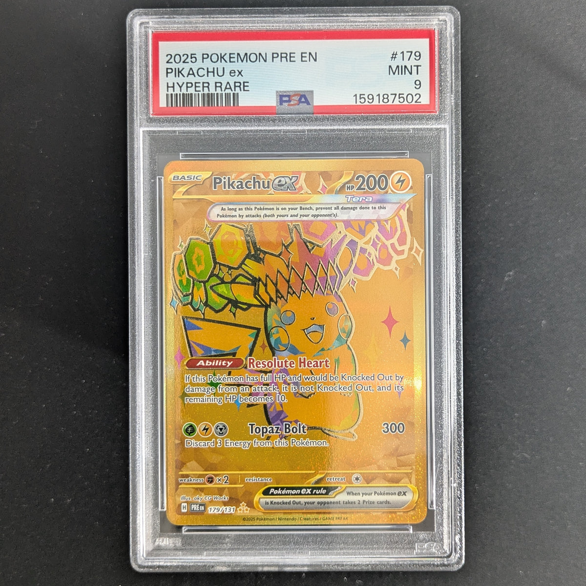 PTCG Singles - Pikachu ex (PRE 179) - Prismatic Evolutions - English - PSA 9 -
