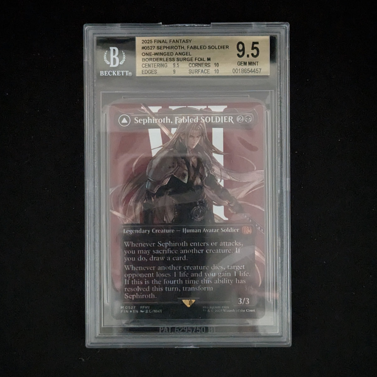 MTG Singles - Sephiroth, Fabled SOLDIER (Borderless) (Surge Foil) - FINAL FANTASY: Extras - English - BGS 9.5 -