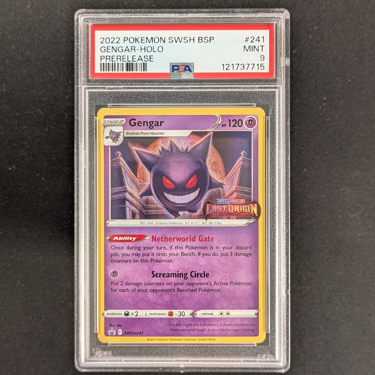 PTCG Singles - Gengar (SWSH 241) - SWSH Black Star Promos - English - PSA 9 -