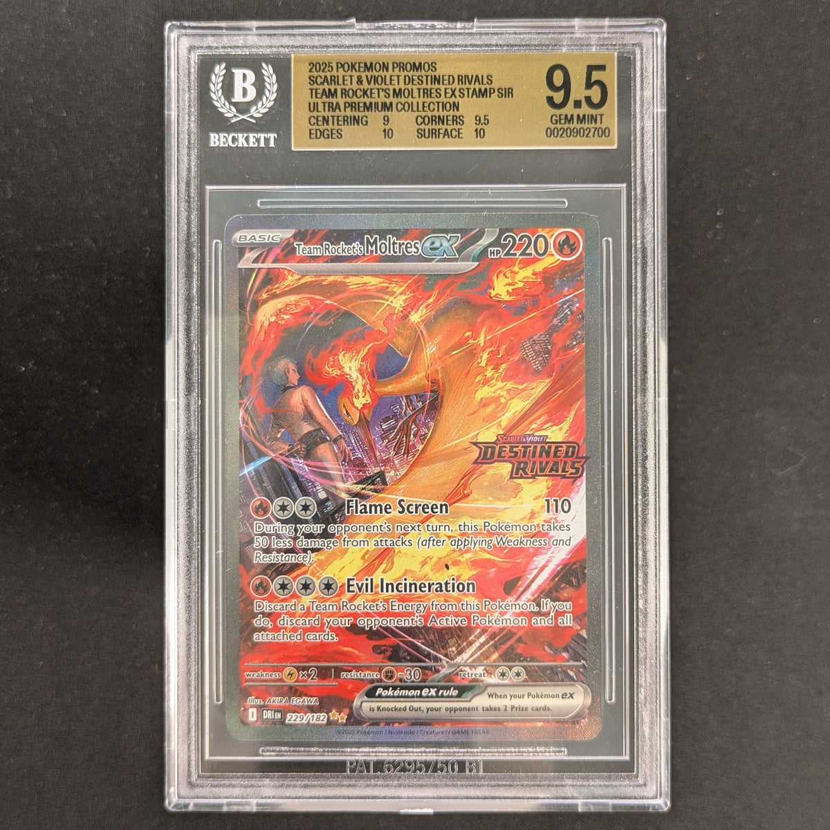 Team Rocket's Moltres ex (xDRI 229) - Destined Rivals: Additionals - English - BGS 9,5