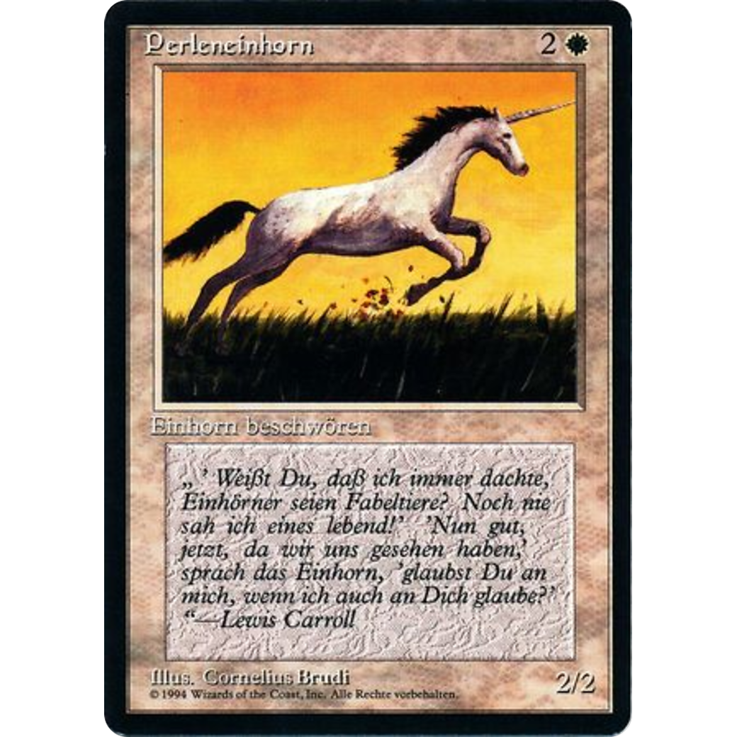 MTG Singles - Pearled Unicorn - Foreign Black Bordered - German - Regular