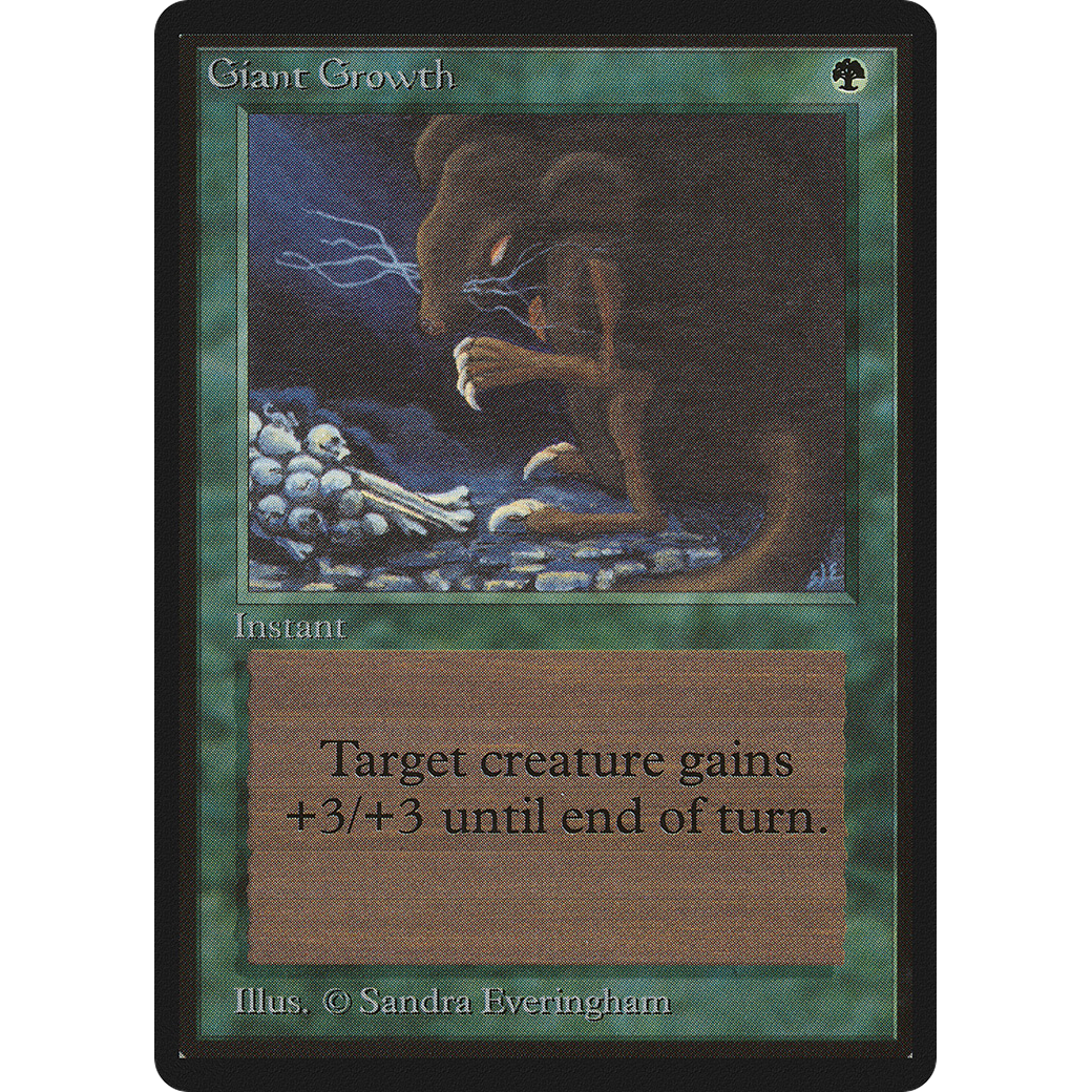 giant mtg cards Bonecrusher Print Mint / near mint condition trading card Giant Growth - Beta