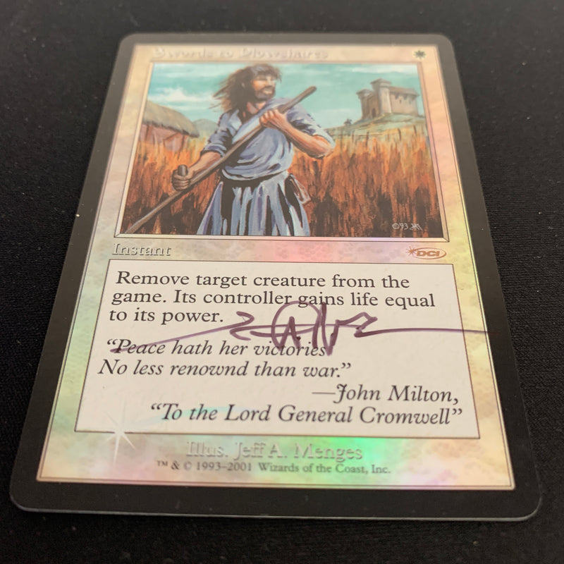 [FOIL] Swords to Plowshares - Friday Night Magic Promos - GD, SIGNED