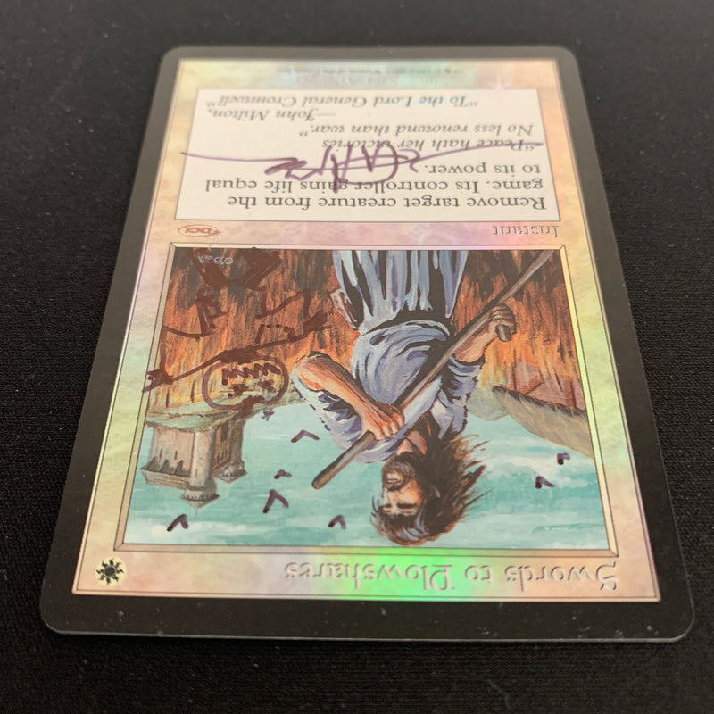 [FOIL] Swords to Plowshares - Friday Night Magic Promos - GD, SIGNED, ALTERED