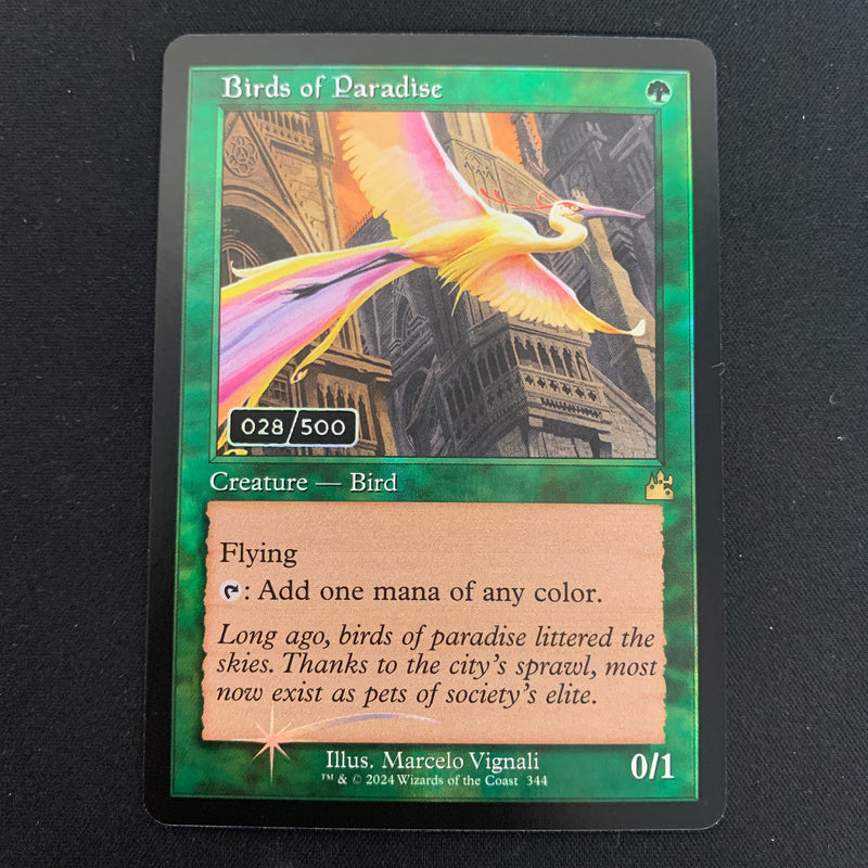 [FOIL] Birds of Paradise (Serialized) - Ravnica Remastered: Extras - NM, 28/500