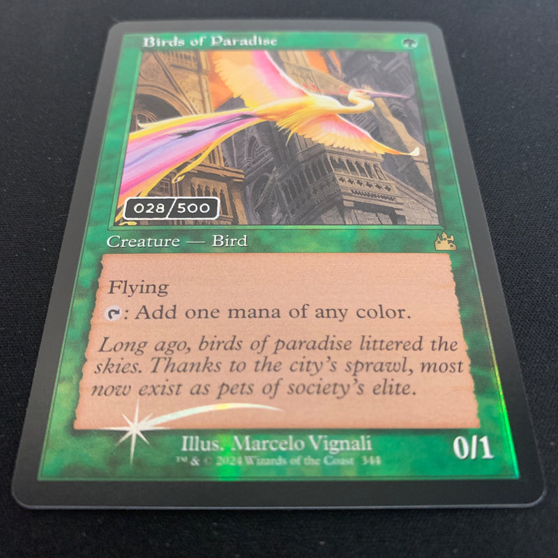 [FOIL] Birds of Paradise (Serialized) - Ravnica Remastered: Extras - NM, 28/500