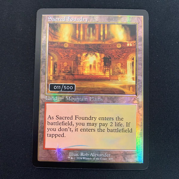 [FOIL] Sacred Foundry (Serialized) - Ravnica Remastered: Extras - NM, 011/500