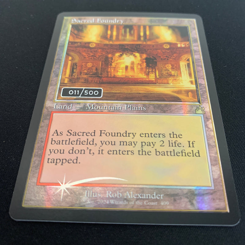 [FOIL] Sacred Foundry (Serialized) - Ravnica Remastered: Extras - NM, 011/500