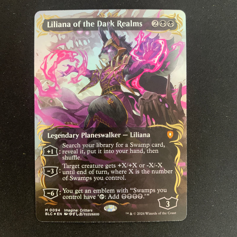 [FOIL] Liliana of the Dark Realms (Raised Foil) - Commander: Bloomburrow: Extras - NM