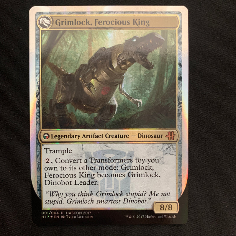 [FOIL] Grimlock, Dinobot Leader // Grimlock, Ferocious King - Hascon 2017 Promos - NM