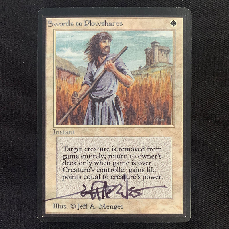 Magic the Gathering Swords to Plowshares - Beta NM - SIGNED - 24749