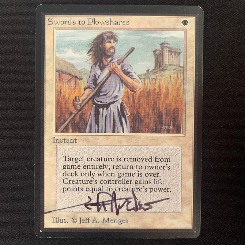 Magic the Gathering Swords to Plowshares - Beta NM - SIGNED - 24750