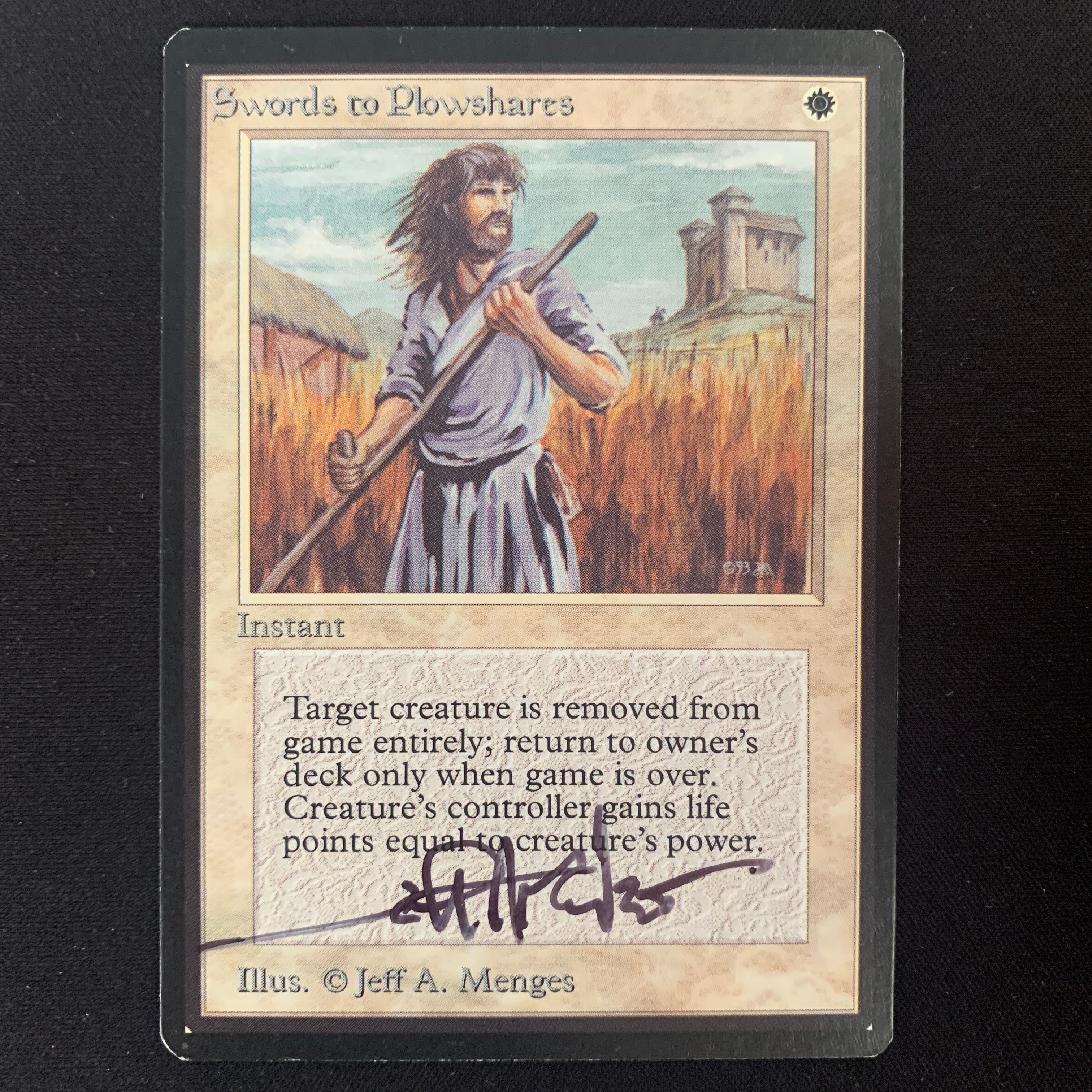 MTG Singles - Swords to Plowshares - Beta - NM - SIGNED - 24751