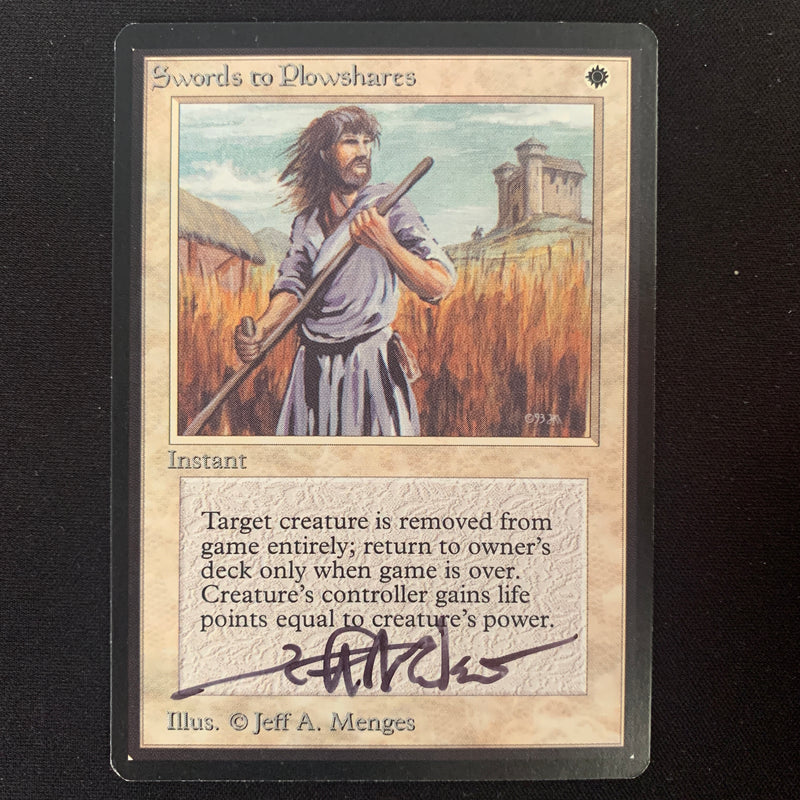 Magic the Gathering Swords to Plowshares - Beta EX - SIGNED - 24752